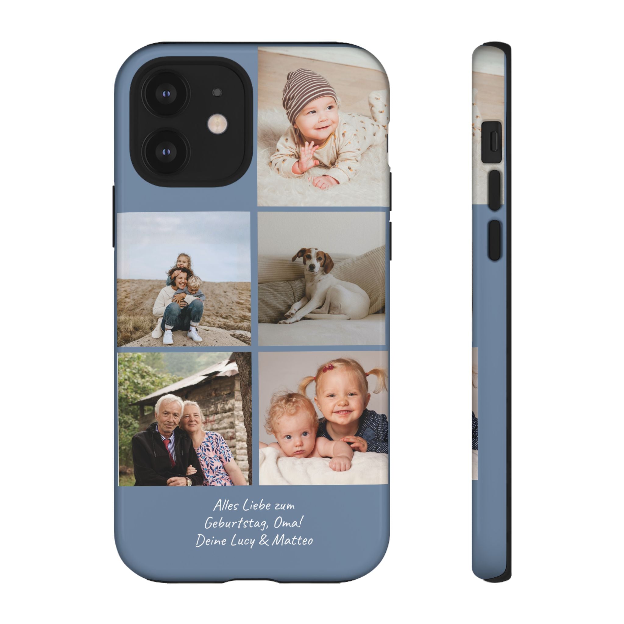 DUSTY BLUE COLLAGE – Personalisierte Foto Handyhülle mit Dual-Layer-Schutz
