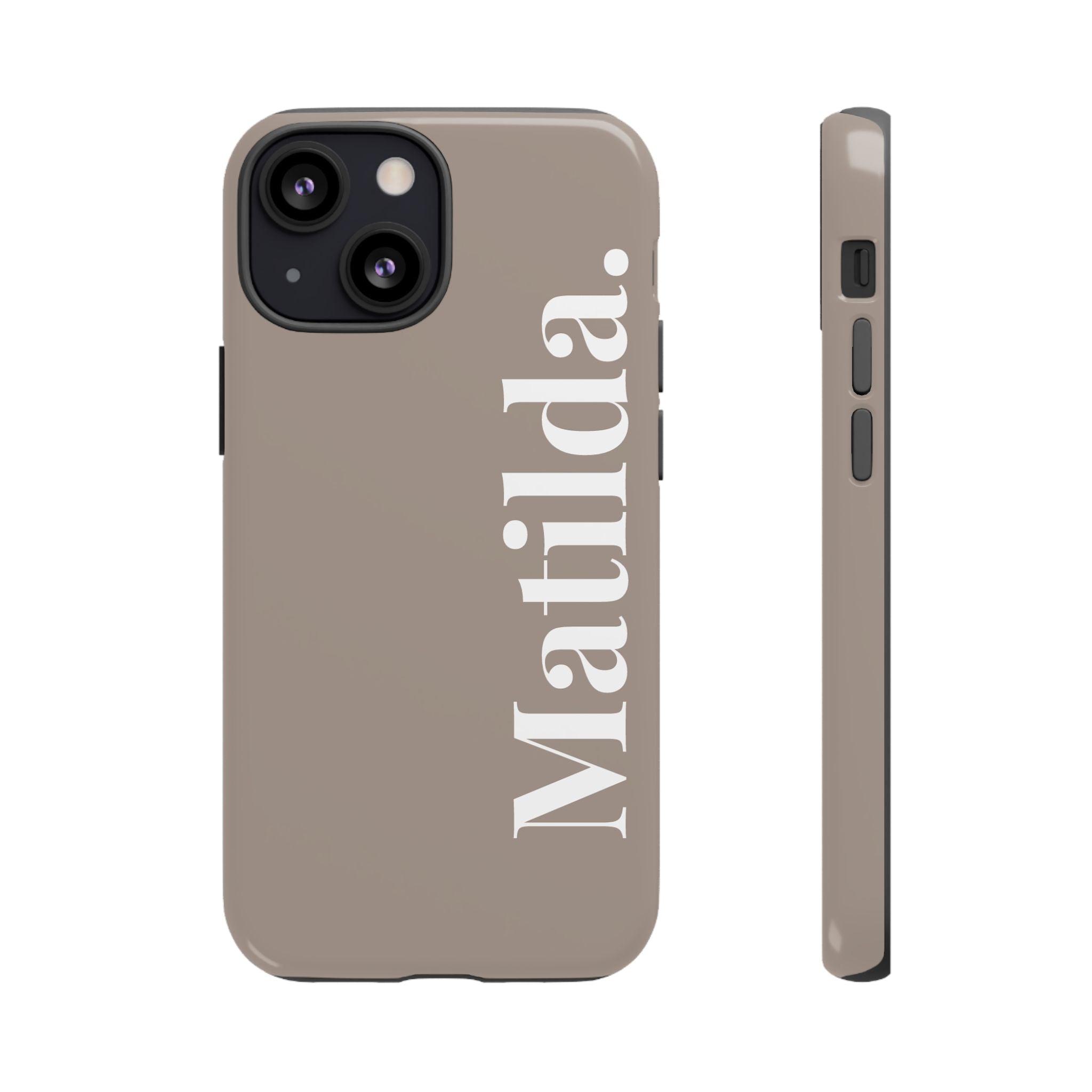 MOCCA BOLD NAME – Personalisierte Handyhülle mit Dual-Layer-Schutz