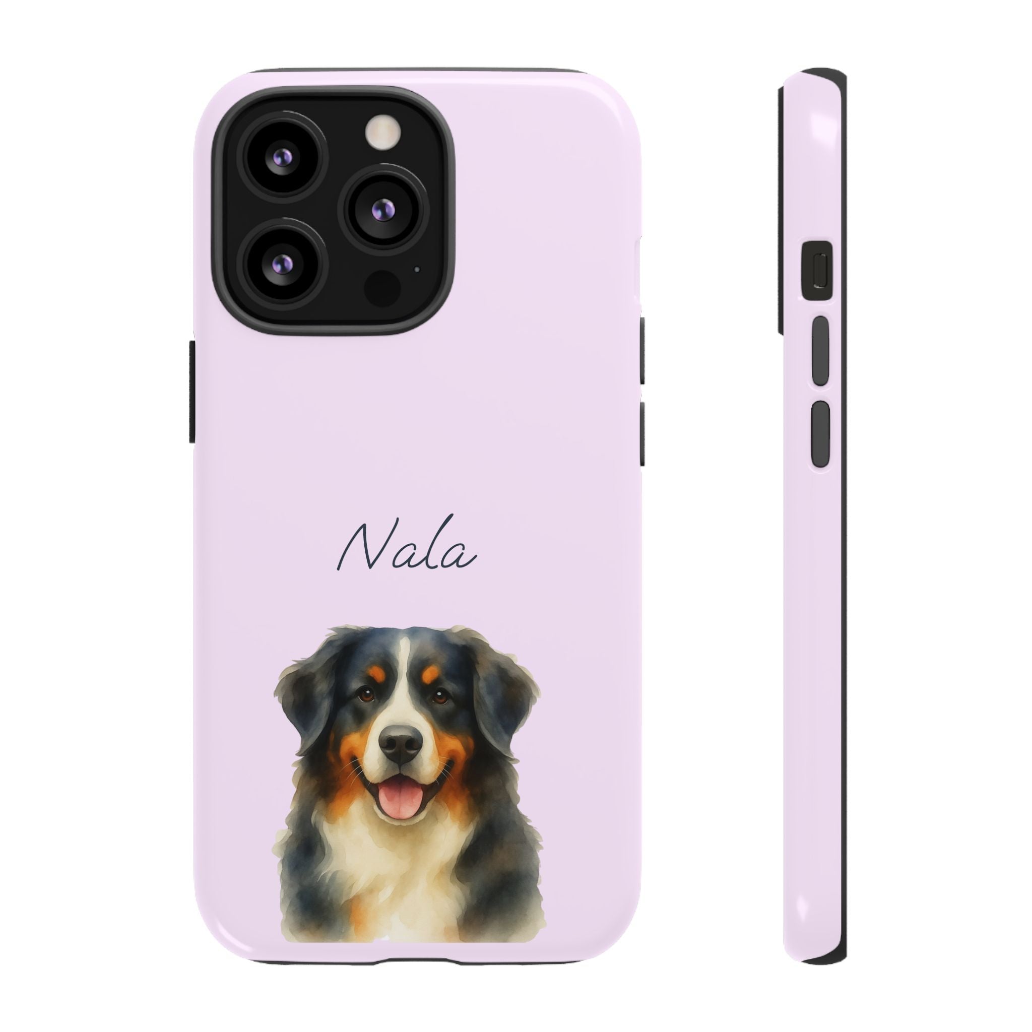 Pet Aquarell Lavendel – Personalisierte Handyhülle mit Dual-Layer-Schutz