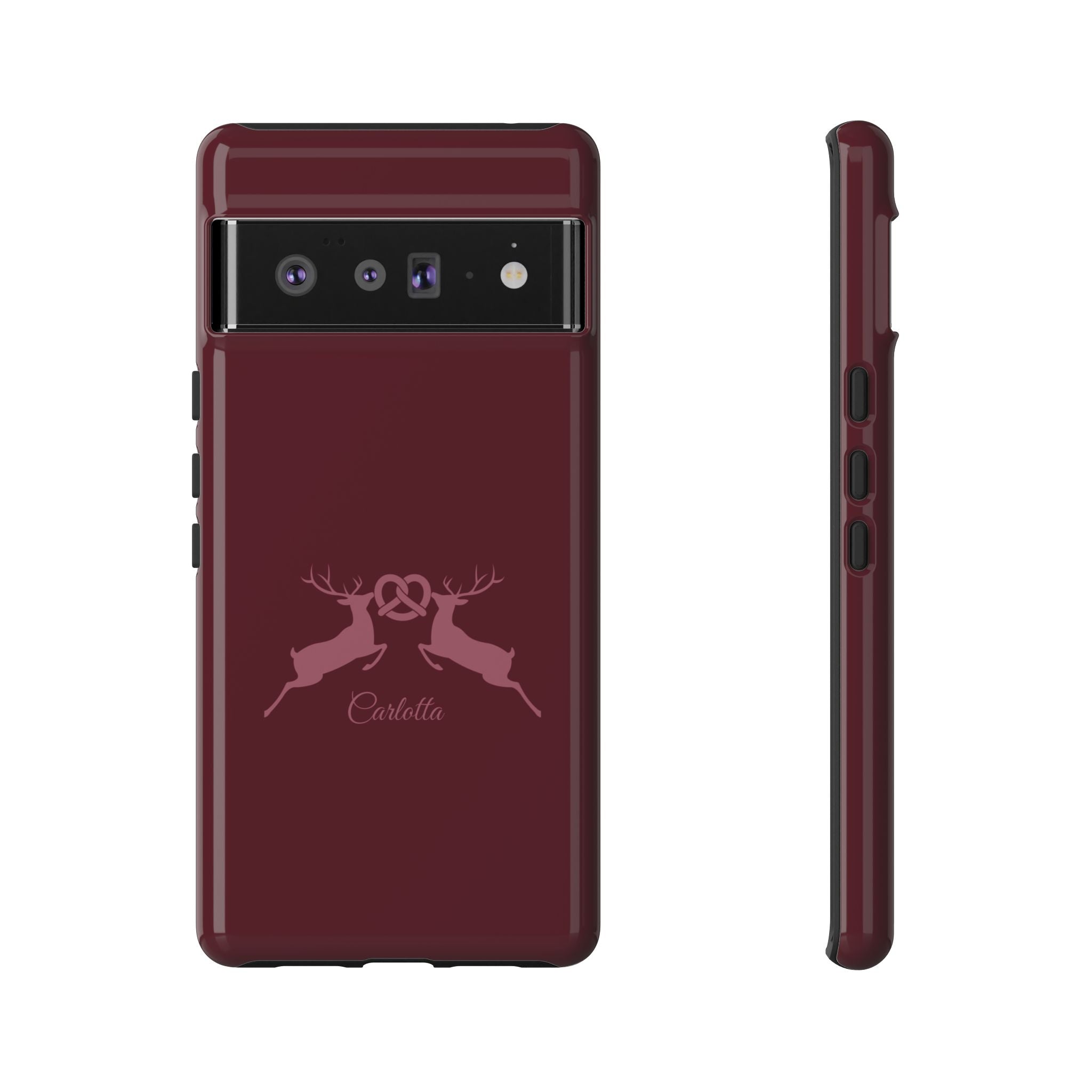 HIRSCH BORDEAUX – Personalisierte Handyhülle mit Dual-Layer-Schutz
