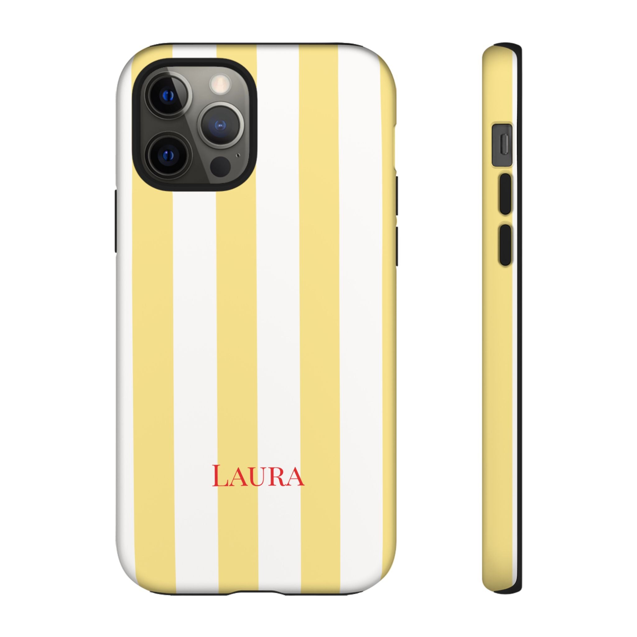 YELLOW STRIPES – Personalisierte Handyhülle mit Dual-Layer-Schutz