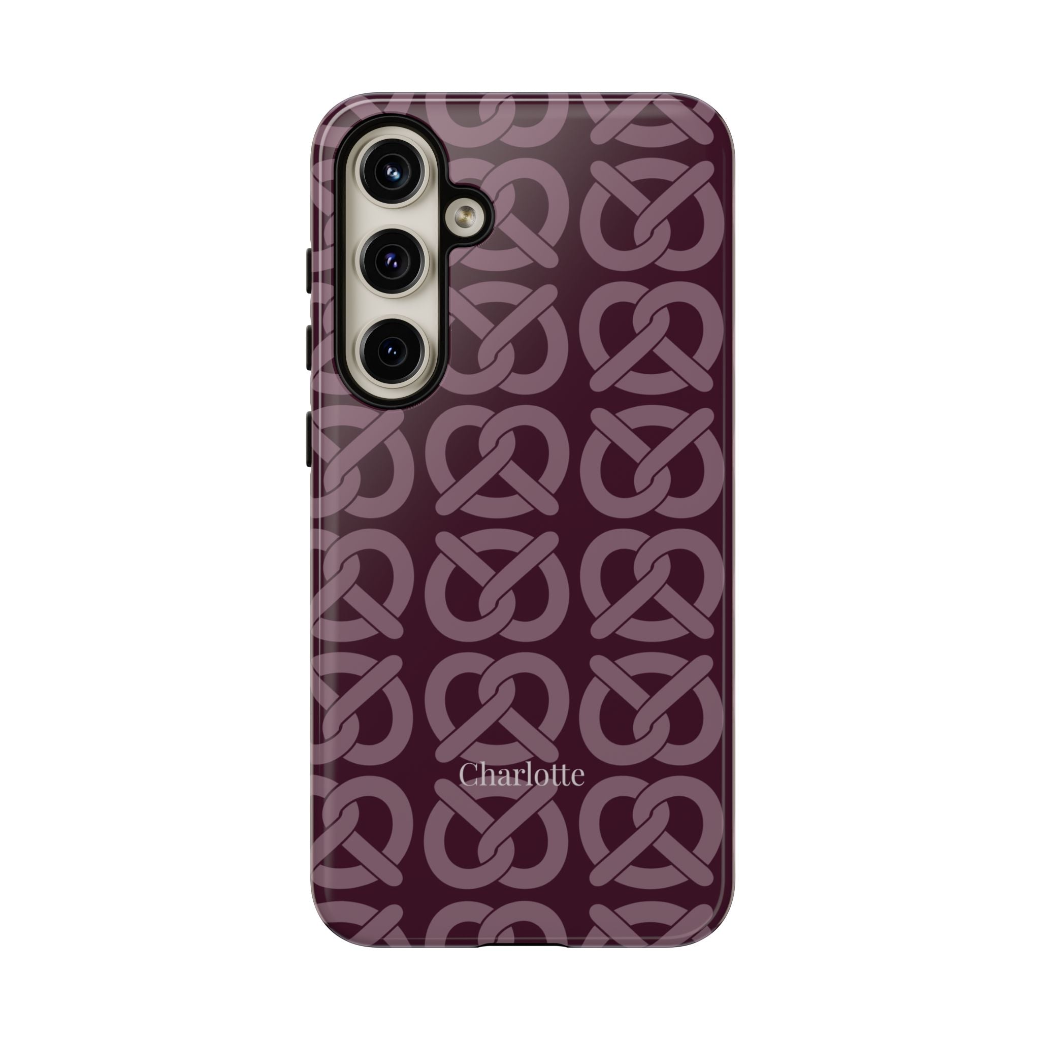 BREZN MONOGRAMM AUBERGINE – Personalisierte Handyhülle mit Dual-Layer-Schutz