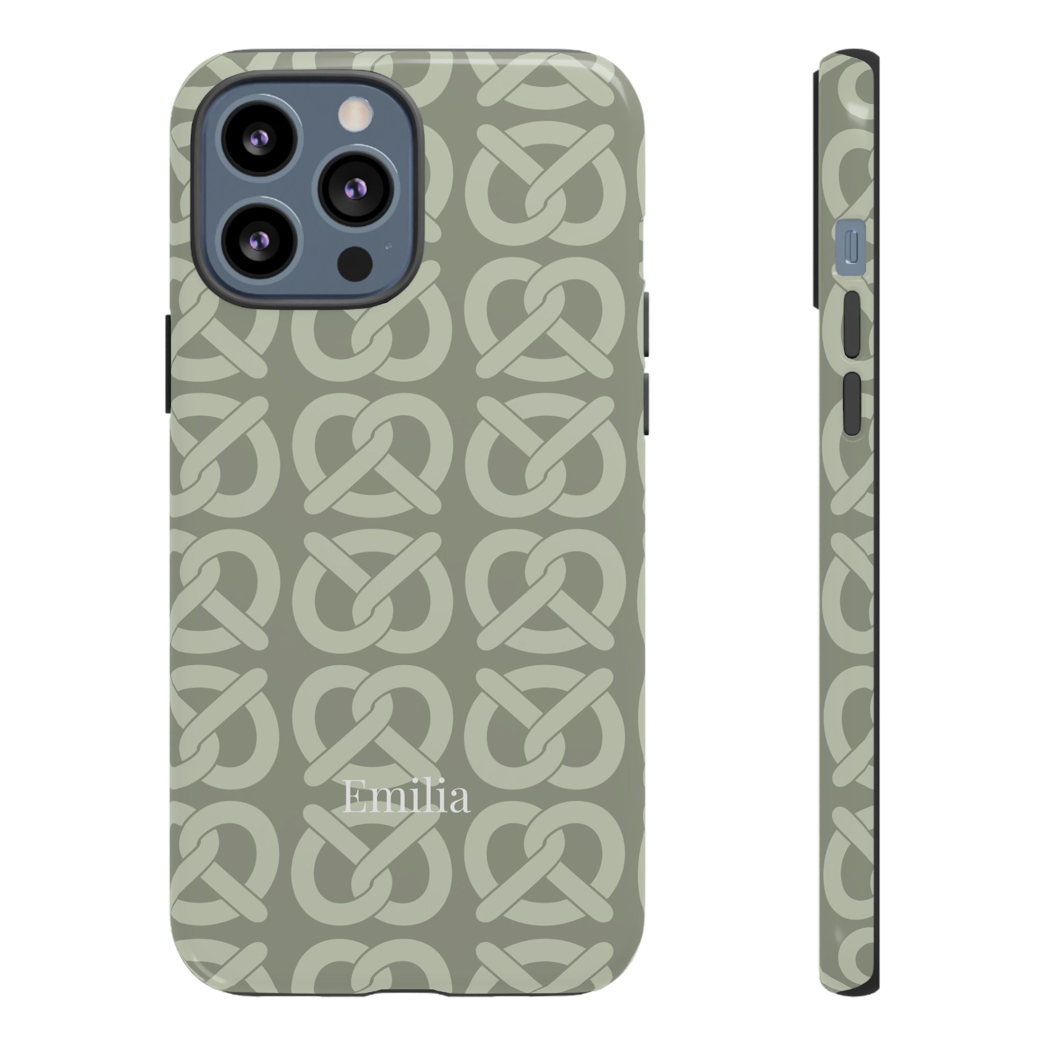 BREZN MONOGRAMM SALBEI – Personalisierte Handyhülle mit Dual-Layer-Schutz