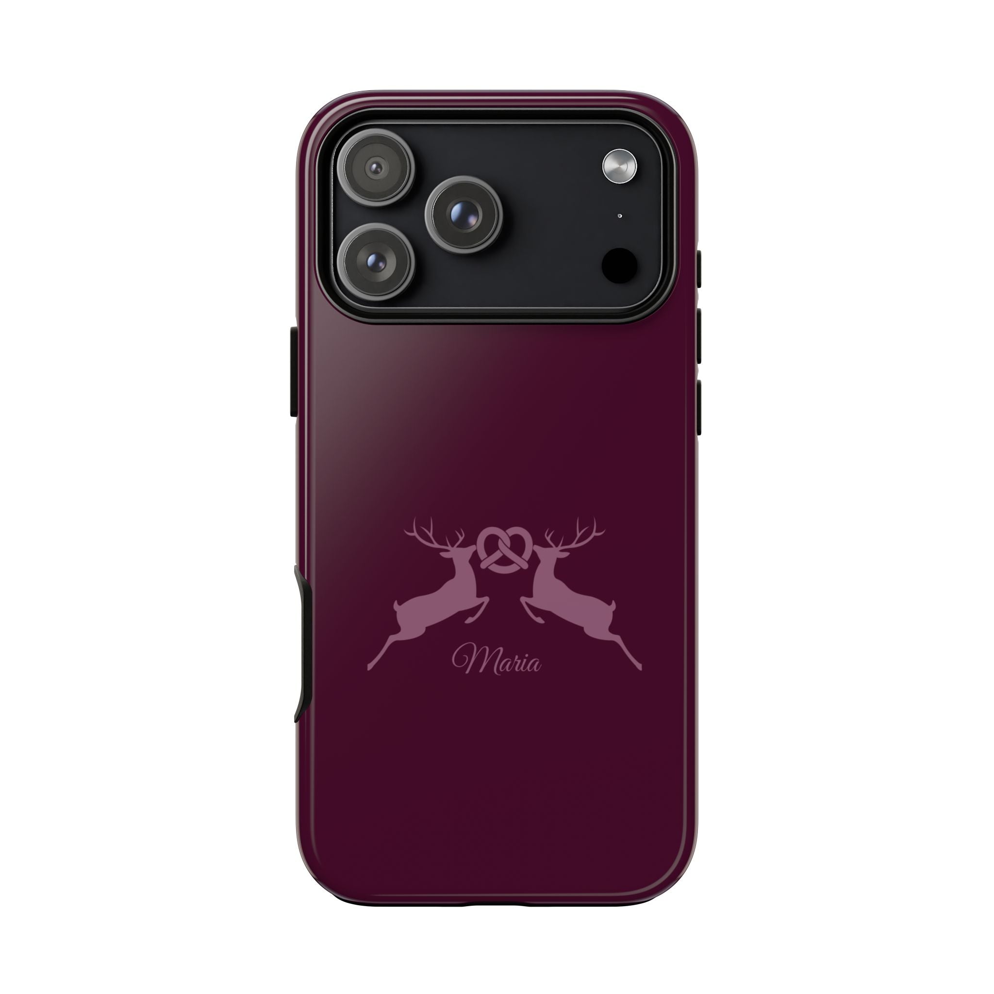 HIRSCH AUBERGINE – Personalisierte Handyhülle mit Dual-Layer-Schutz