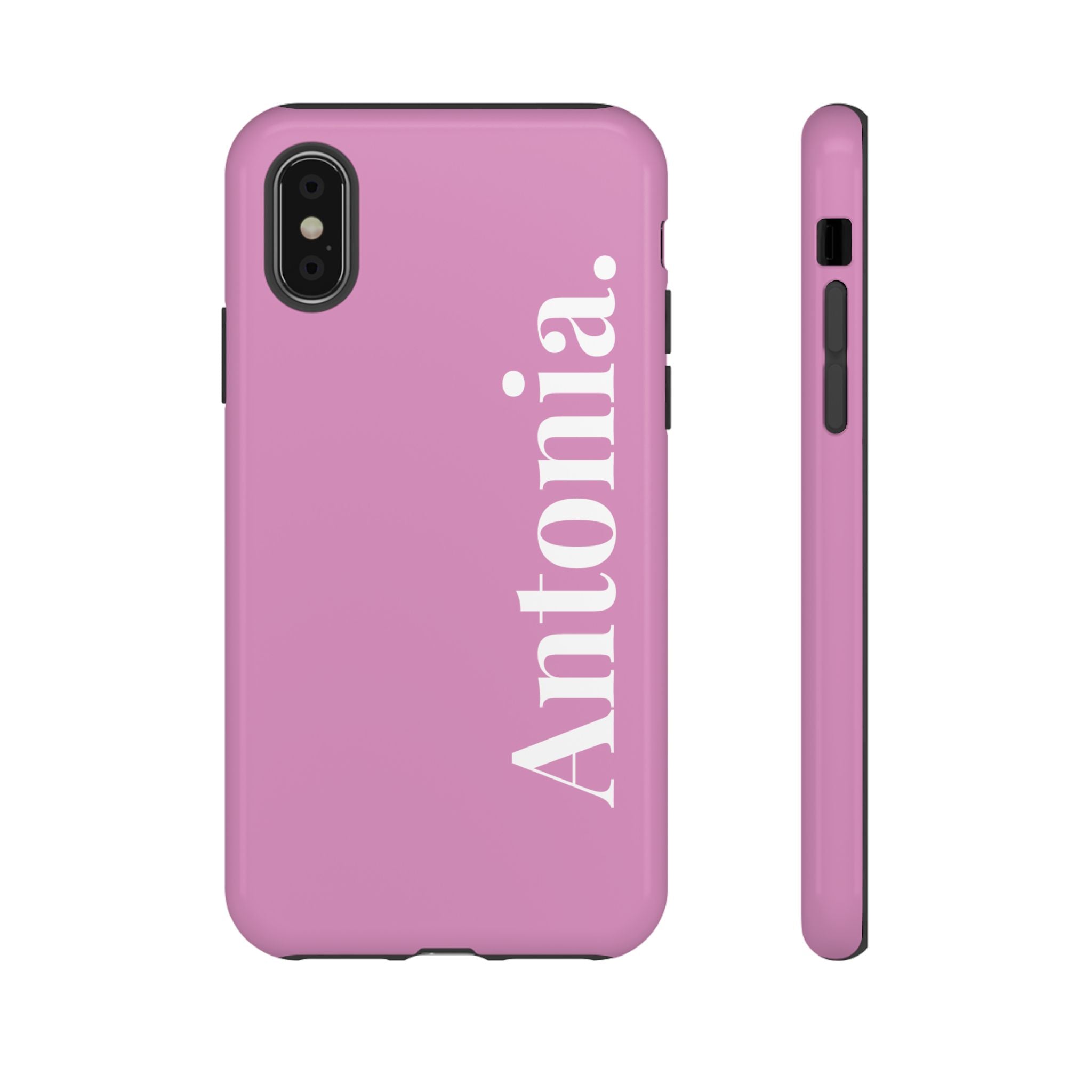 PINK BOLD NAME – Personalisierte Handyhülle mit Dual-Layer-Schutz