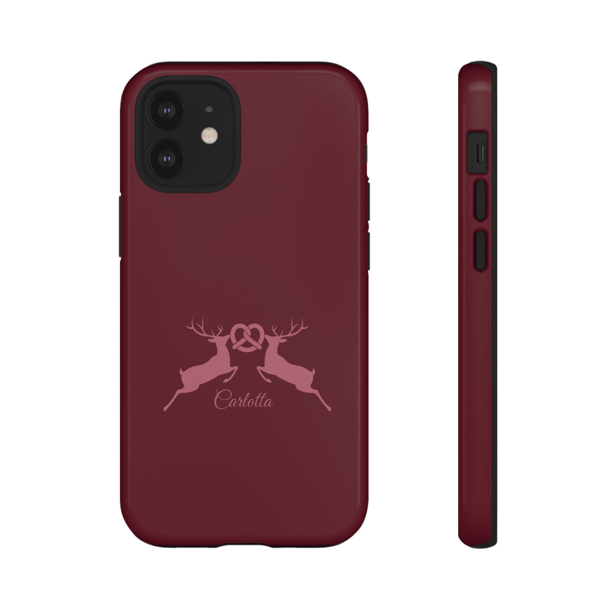 HIRSCH BORDEAUX – Personalisierte Handyhülle mit Dual-Layer-Schutz