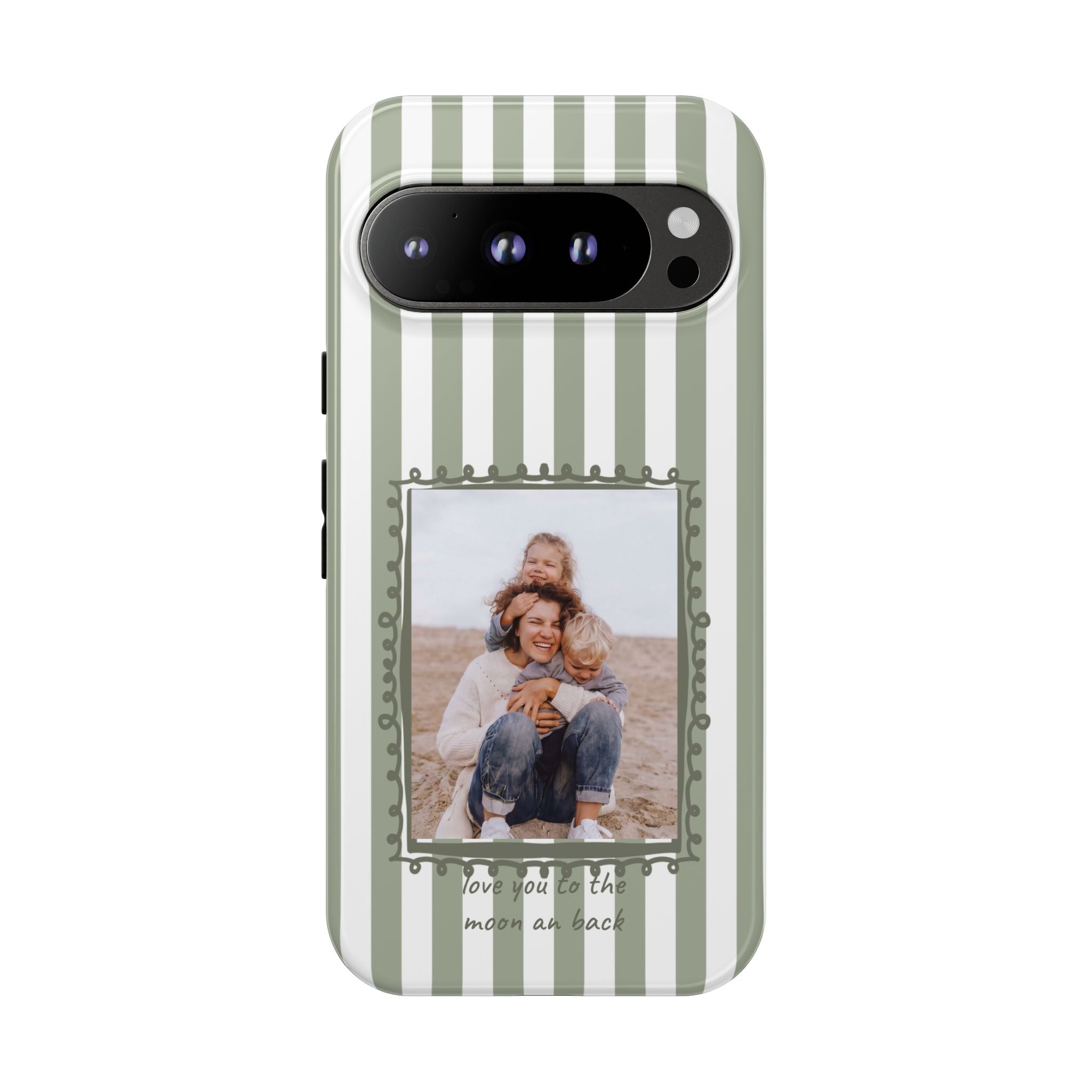 SALBEI STRIPES PHOTO FRAME – Personalisierte Foto Handyhülle mit Dual-Layer-Schutz