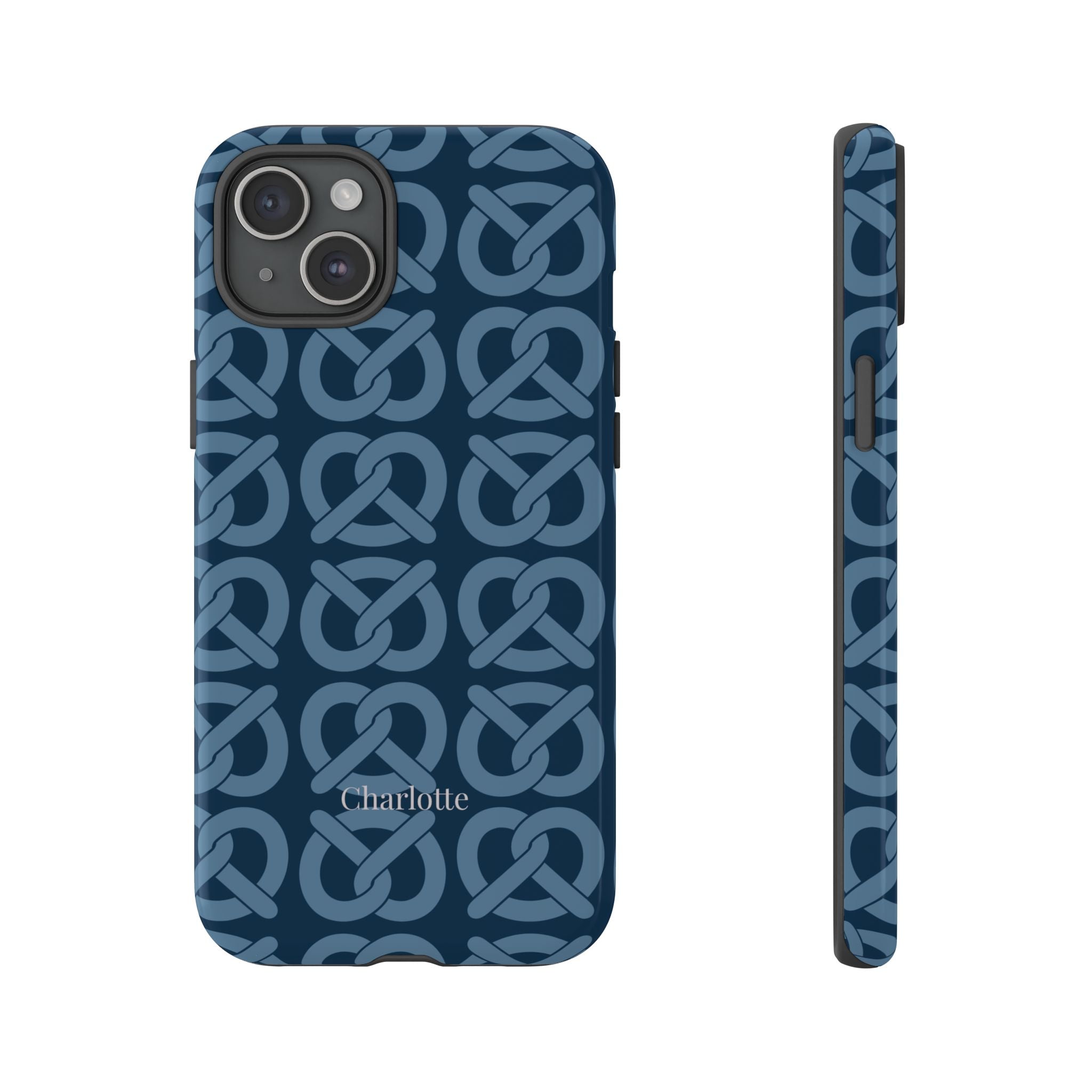BREZN MONOGRAMM NACHTBLAU – Personalisierte Handyhülle mit Dual-Layer-Schutz