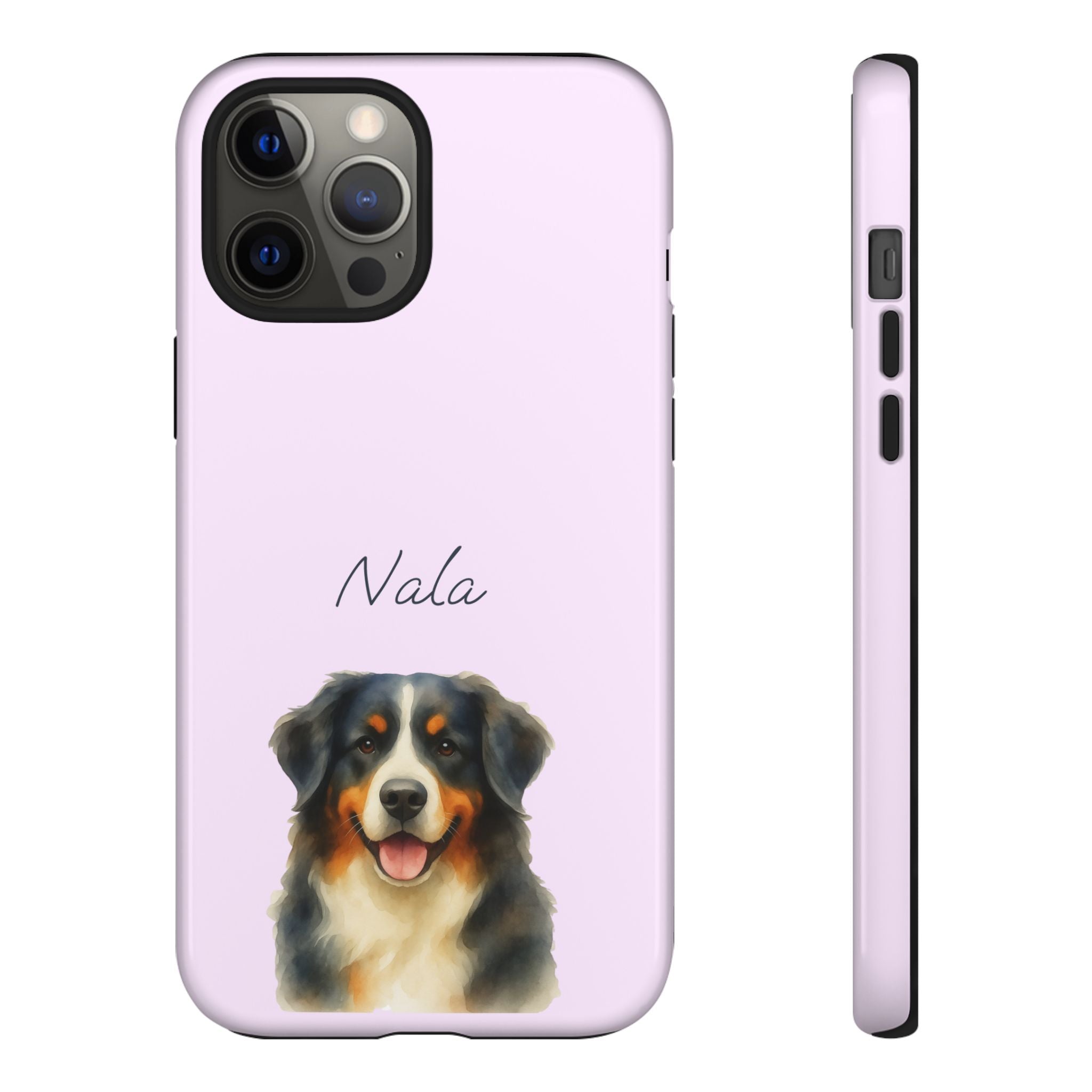 Pet Aquarell Lavendel – Personalisierte Handyhülle mit Dual-Layer-Schutz