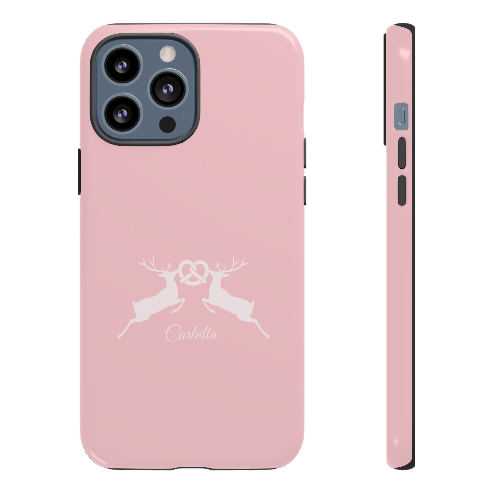 HIRSCH ROSE – Personalisierte Handyhülle mit Dual-Layer-Schutz