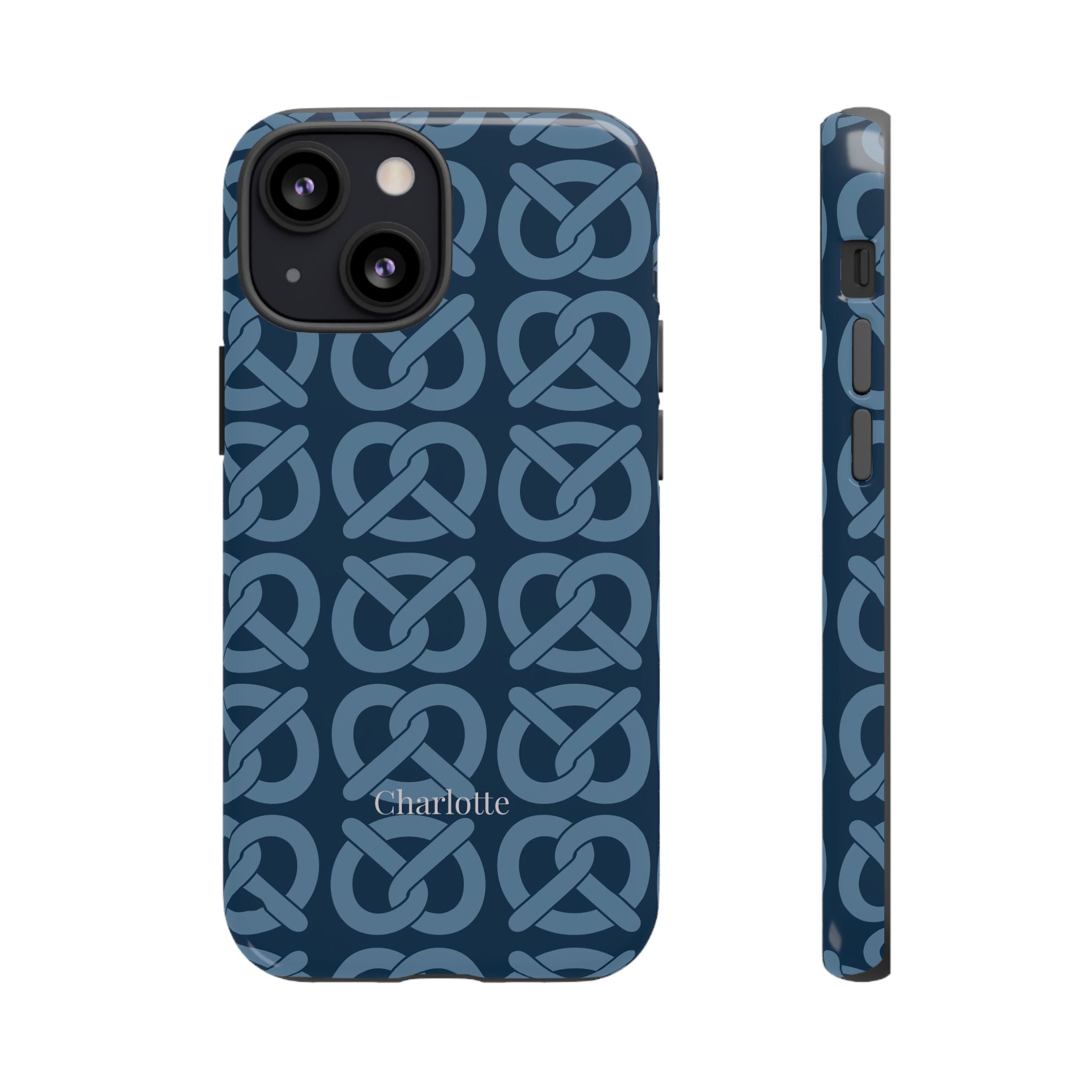 BREZN MONOGRAMM NACHTBLAU – Personalisierte Handyhülle mit Dual-Layer-Schutz