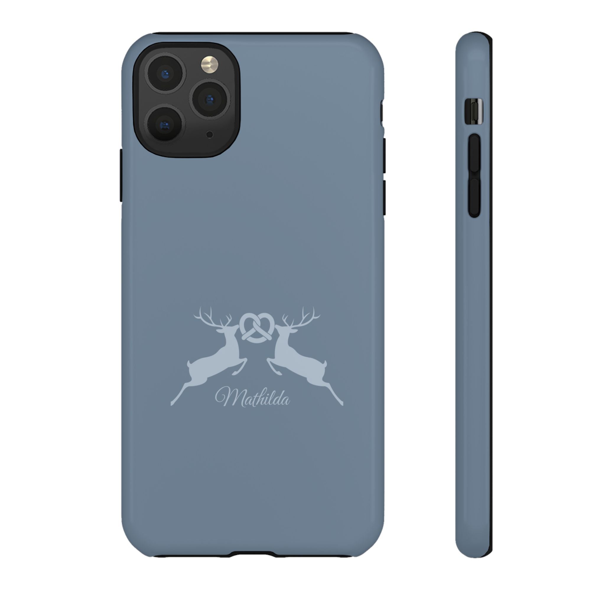 HIRSCH TAUBENBLAU – Personalisierte Handyhülle mit Dual-Layer-Schutz