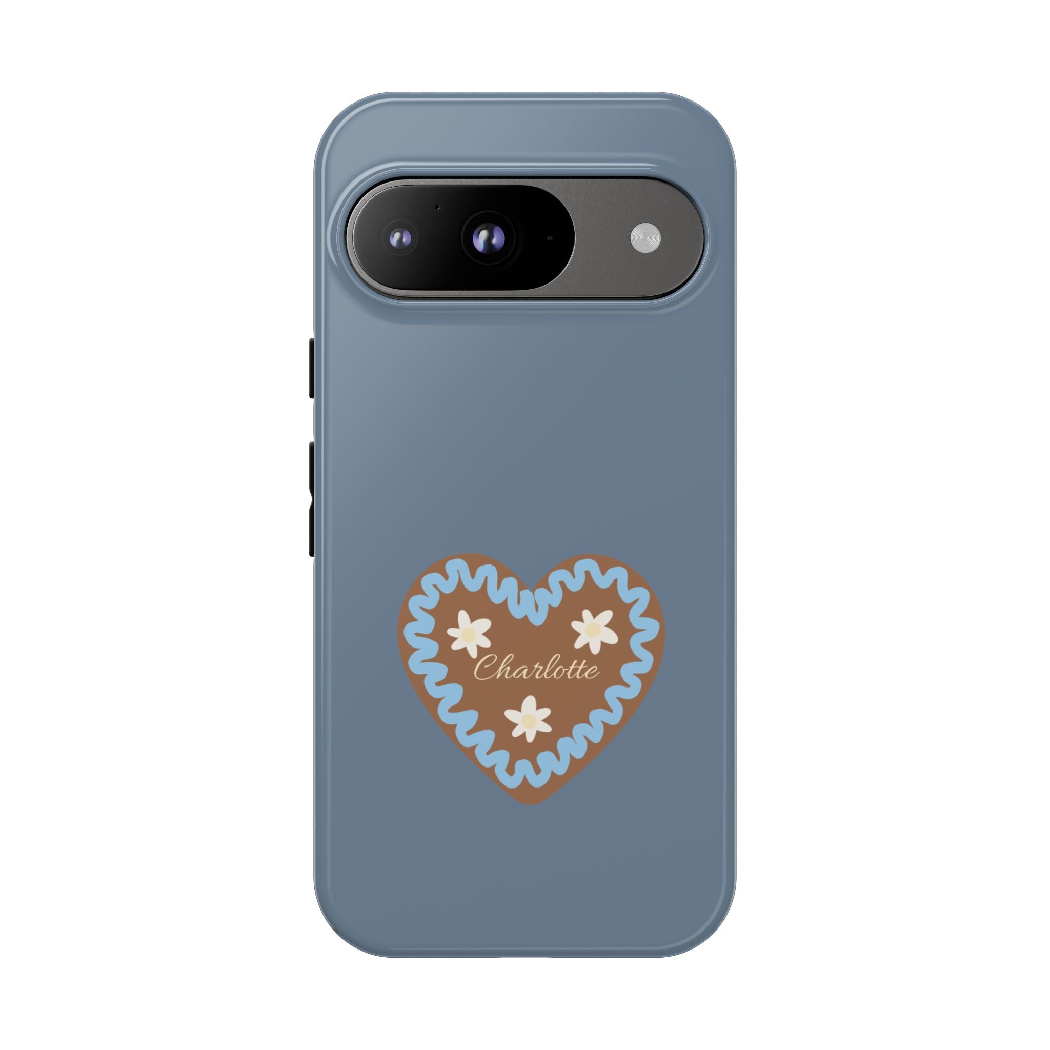 WIESNHERZ TAUBENBLAU – Personalisierte Handyhülle mit Dual-Layer-Schutz