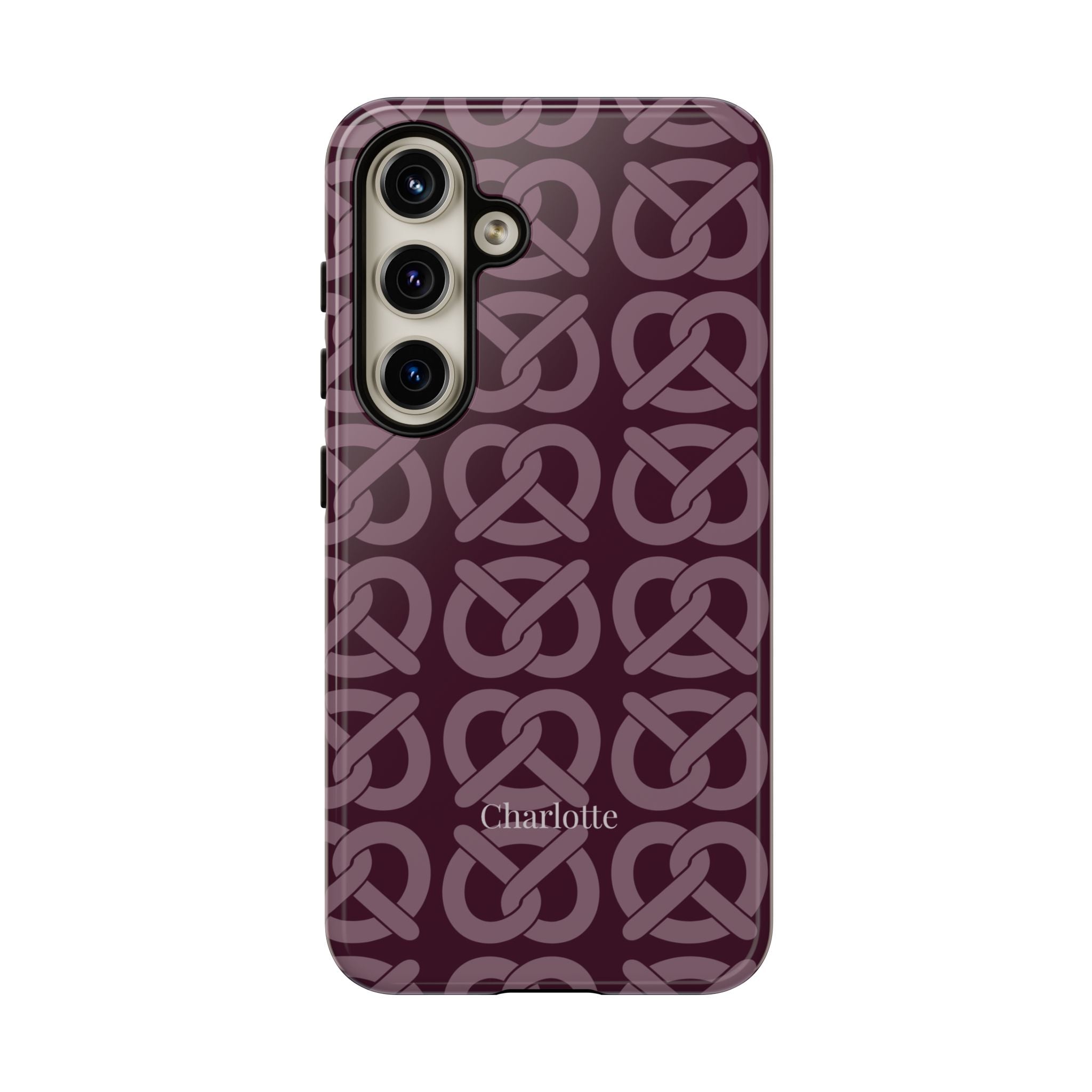 BREZN MONOGRAMM AUBERGINE – Personalisierte Handyhülle mit Dual-Layer-Schutz