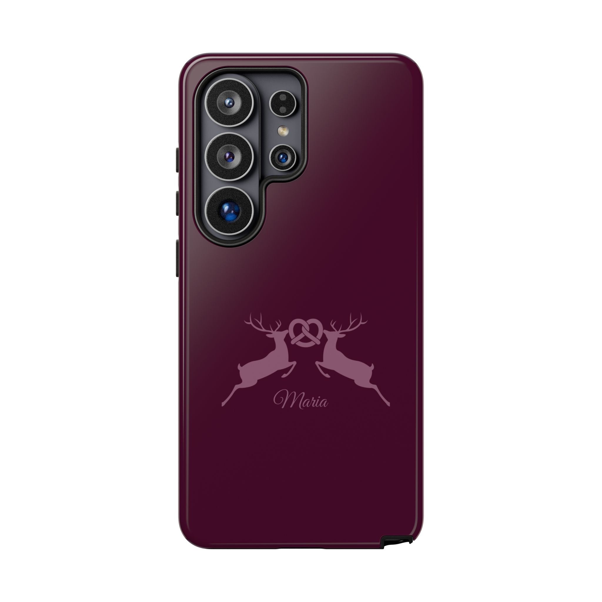 HIRSCH AUBERGINE – Personalisierte Handyhülle mit Dual-Layer-Schutz