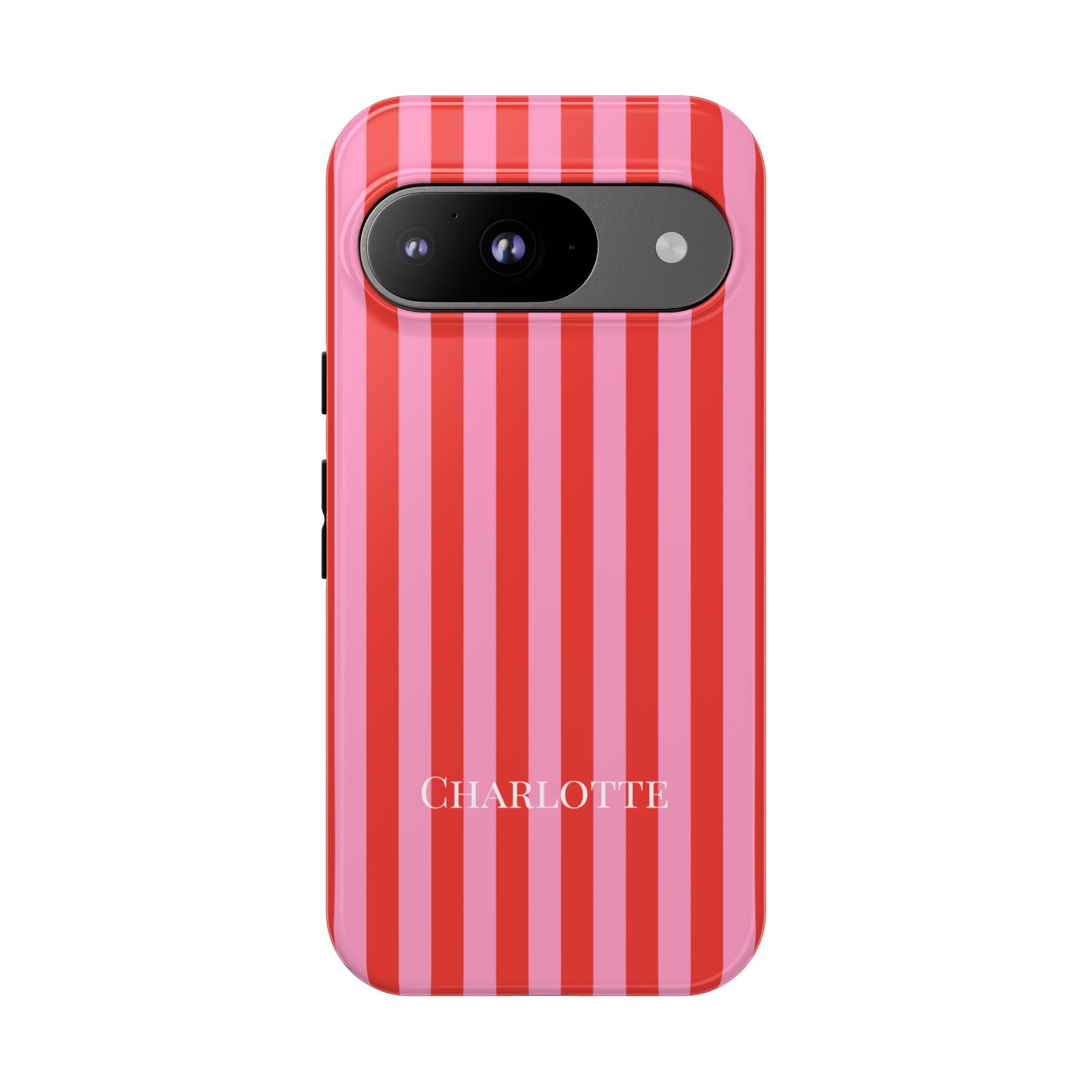 PINK STRIPES – Personalisierte Handyhülle mit Dual-Layer-Schutz