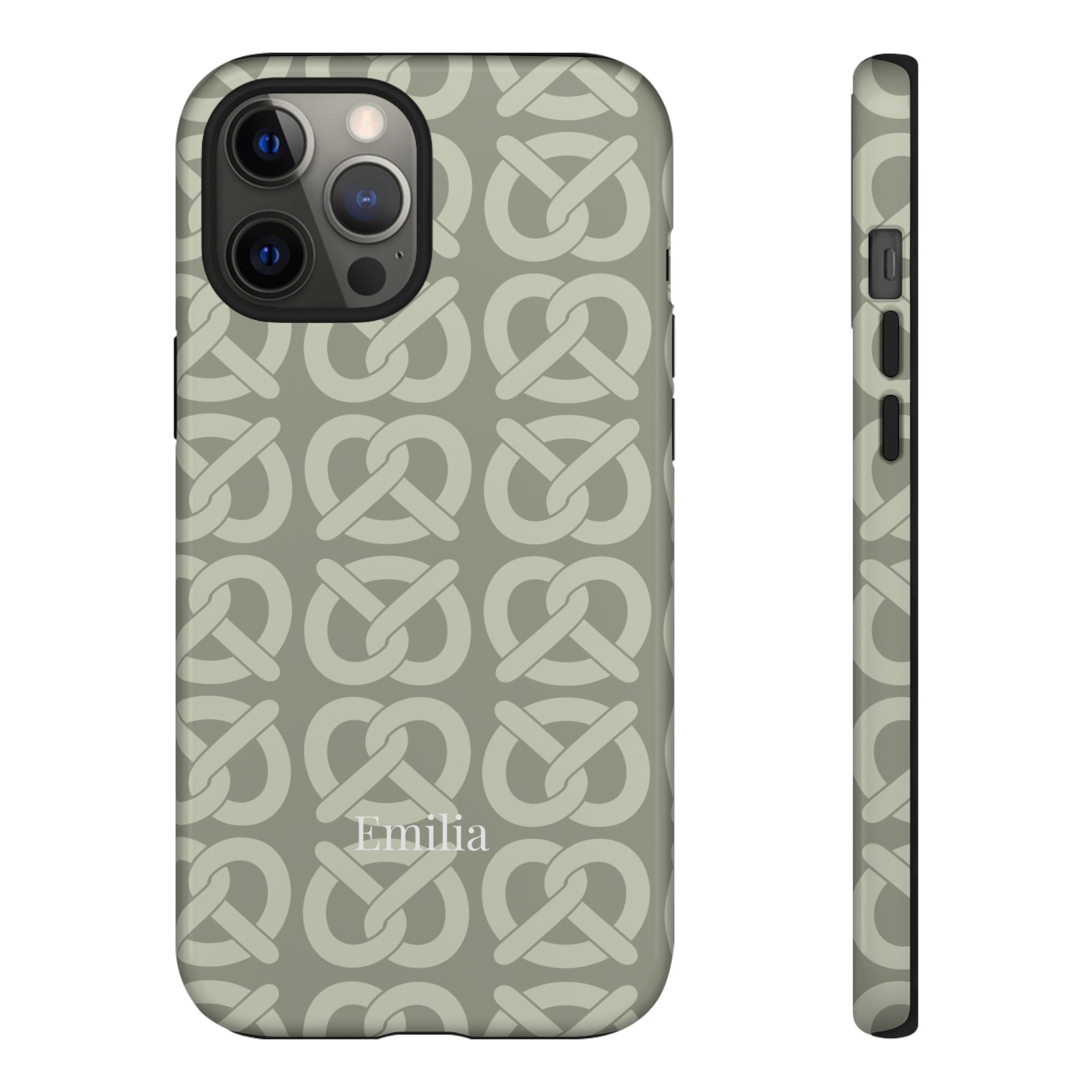 BREZN MONOGRAMM SALBEI – Personalisierte Handyhülle mit Dual-Layer-Schutz