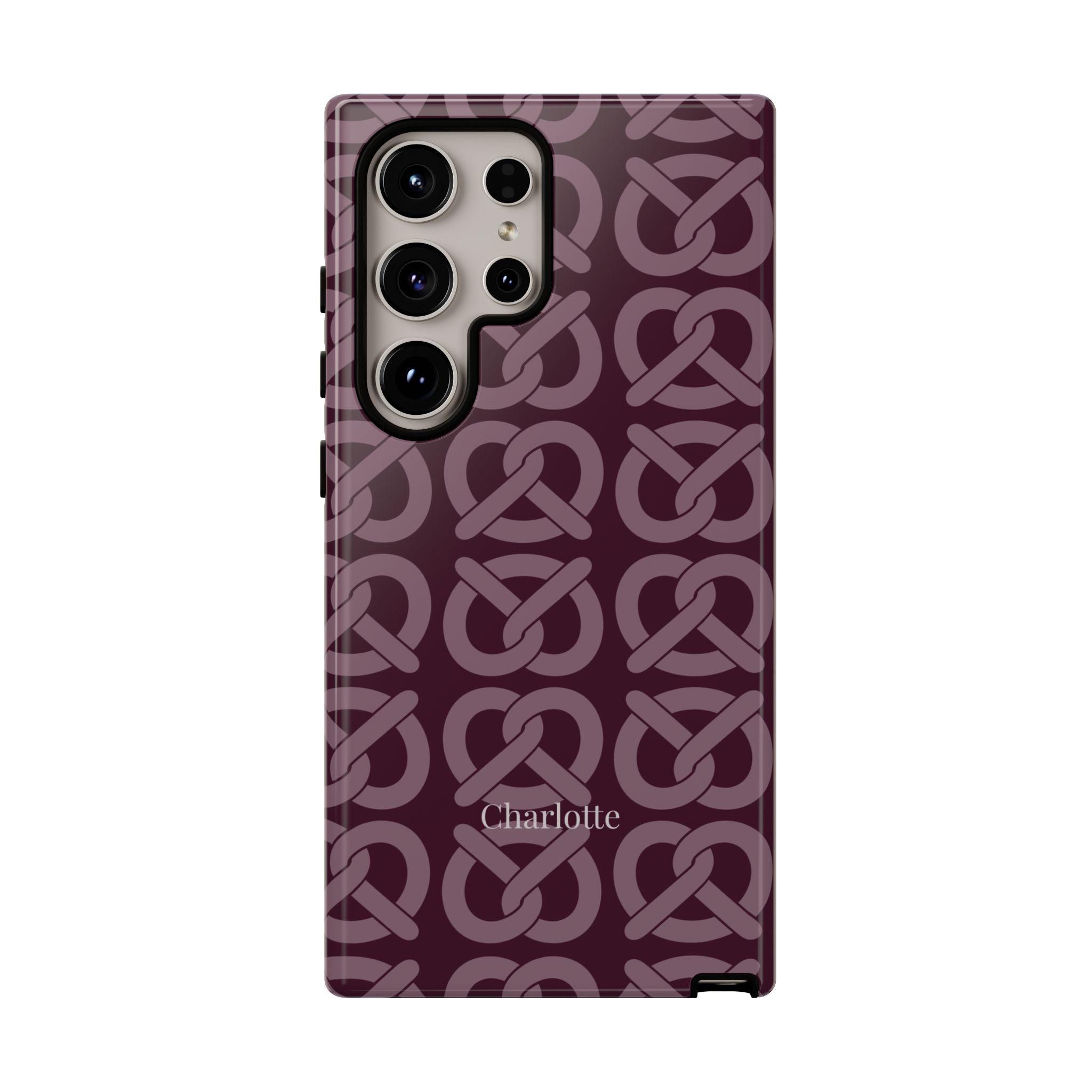 BREZN MONOGRAMM AUBERGINE – Personalisierte Handyhülle mit Dual-Layer-Schutz