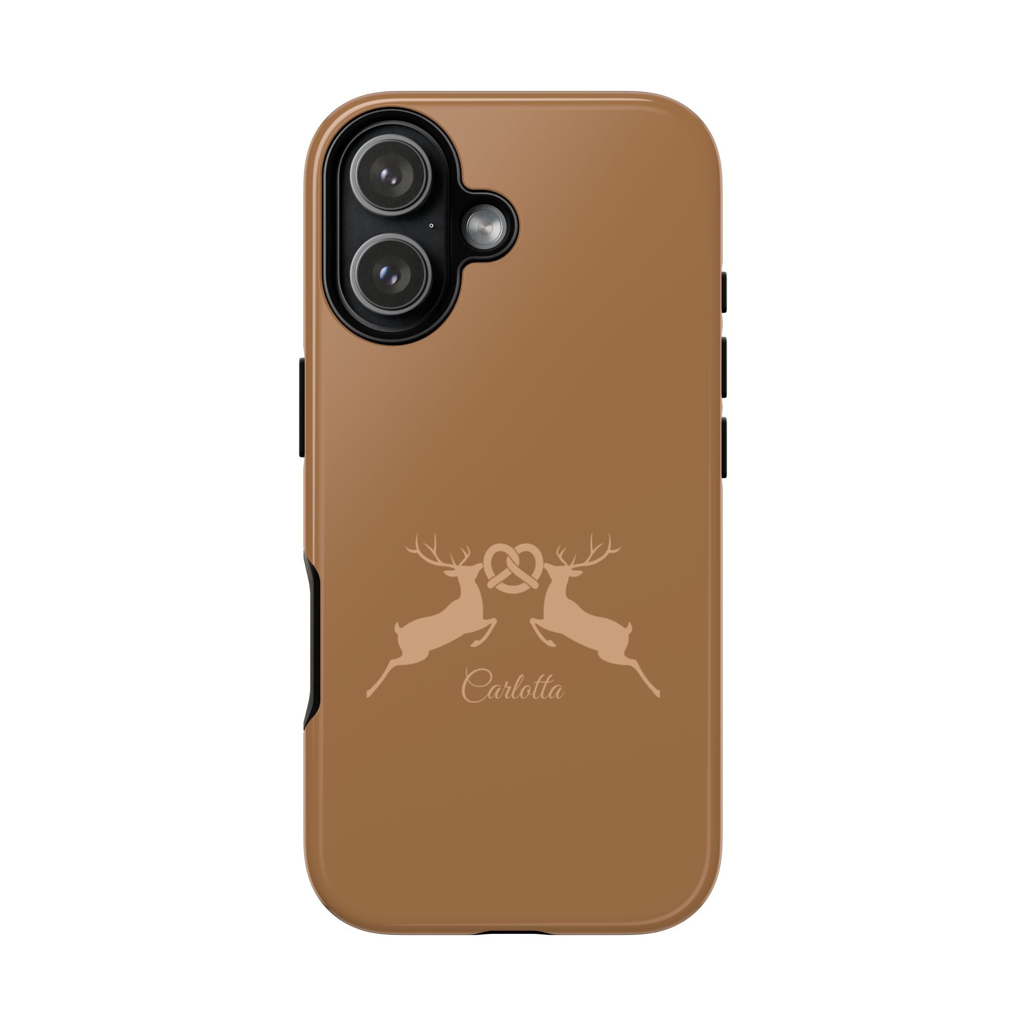 HIRSCH COGNAC– Personalisierte Handyhülle mit Dual-Layer-Schutz