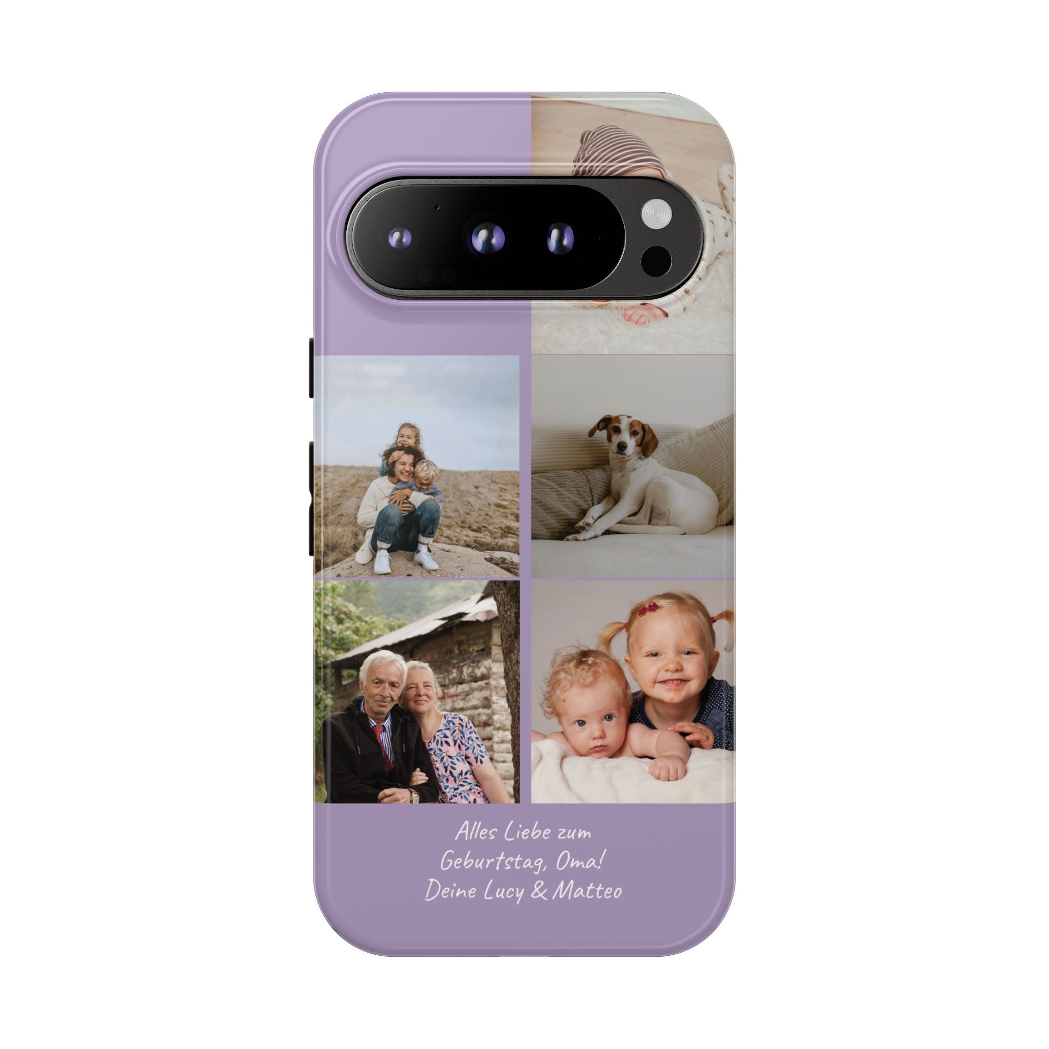 LAVENDEL COLLAGE – Personalisierte Foto Handyhülle mit Dual-Layer-Schutz