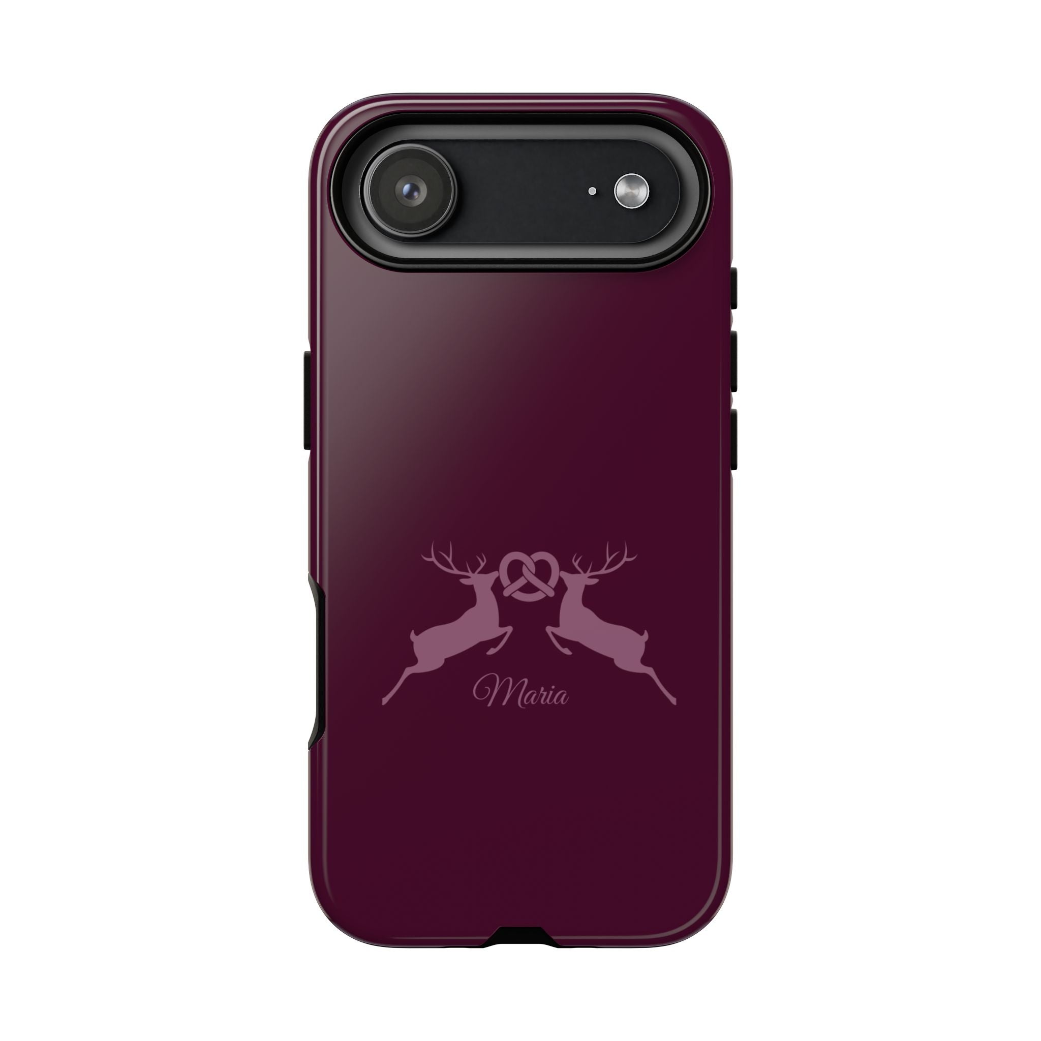HIRSCH AUBERGINE – Personalisierte Handyhülle mit Dual-Layer-Schutz