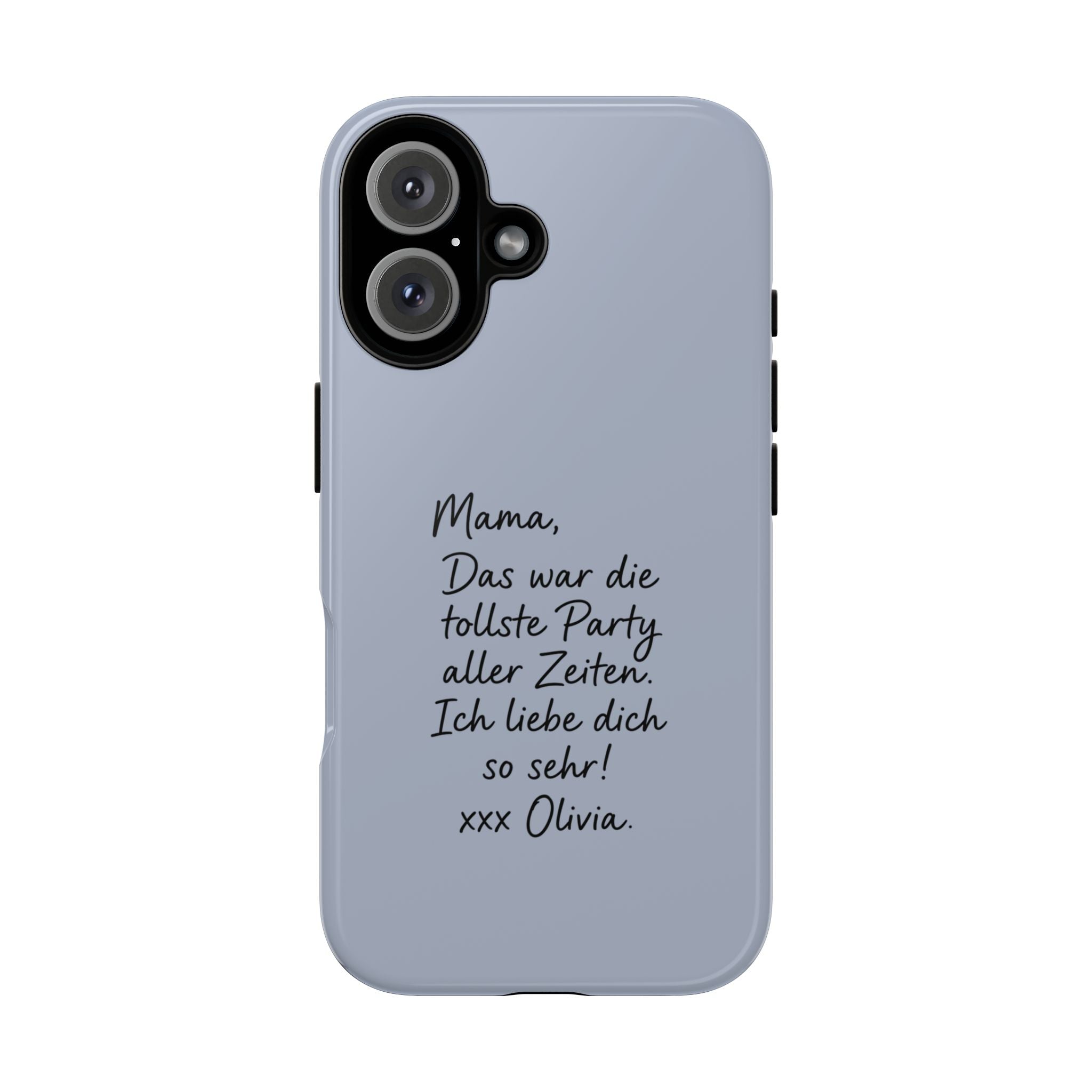 DUSTY BLUE HANDWRITTEN NOTE – Personalisierte Handyhülle mit Dual-Layer-Schutz