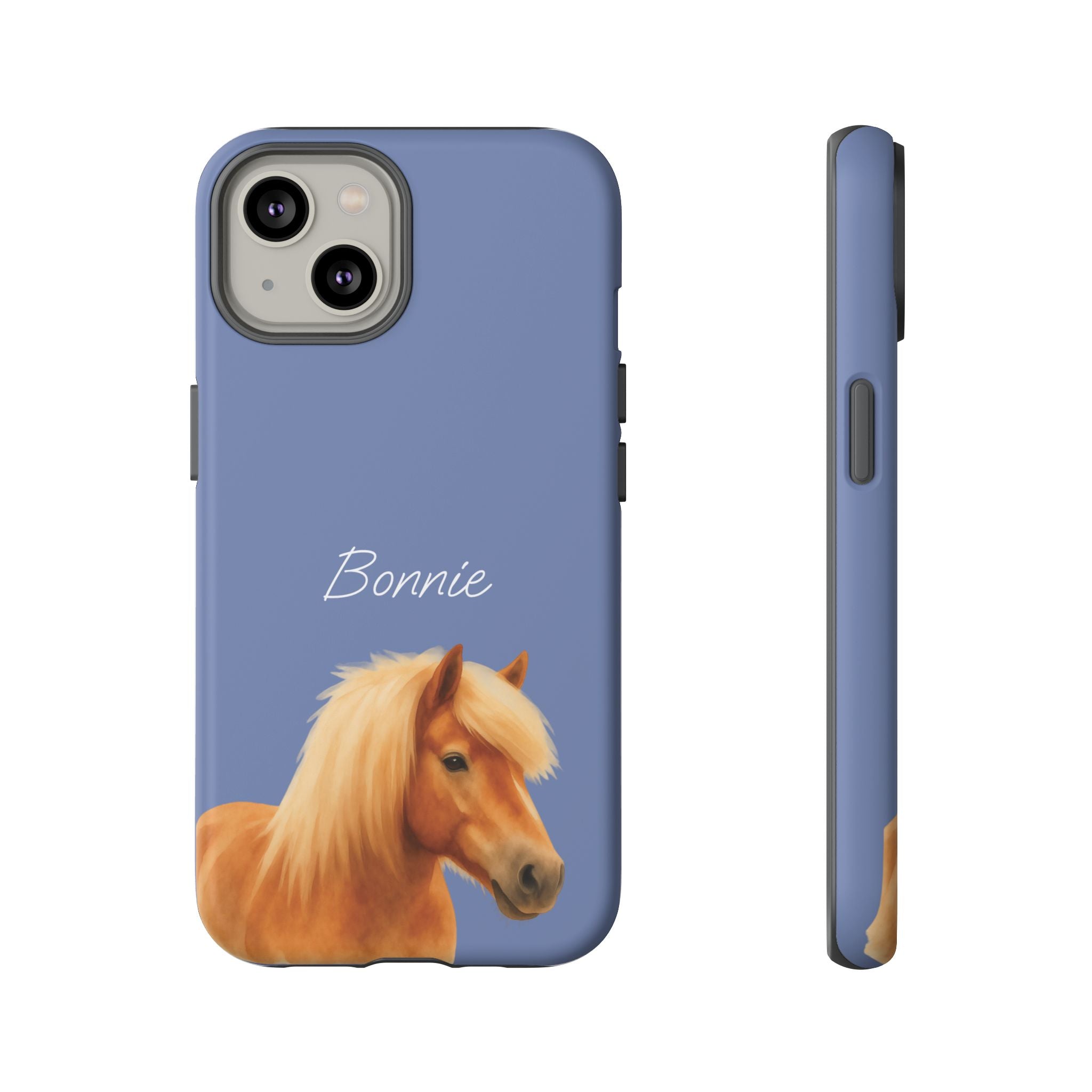PET AQUARELL DUSTY BLUE – Personalisierte Handyhülle mit Dual-Layer-Schutz