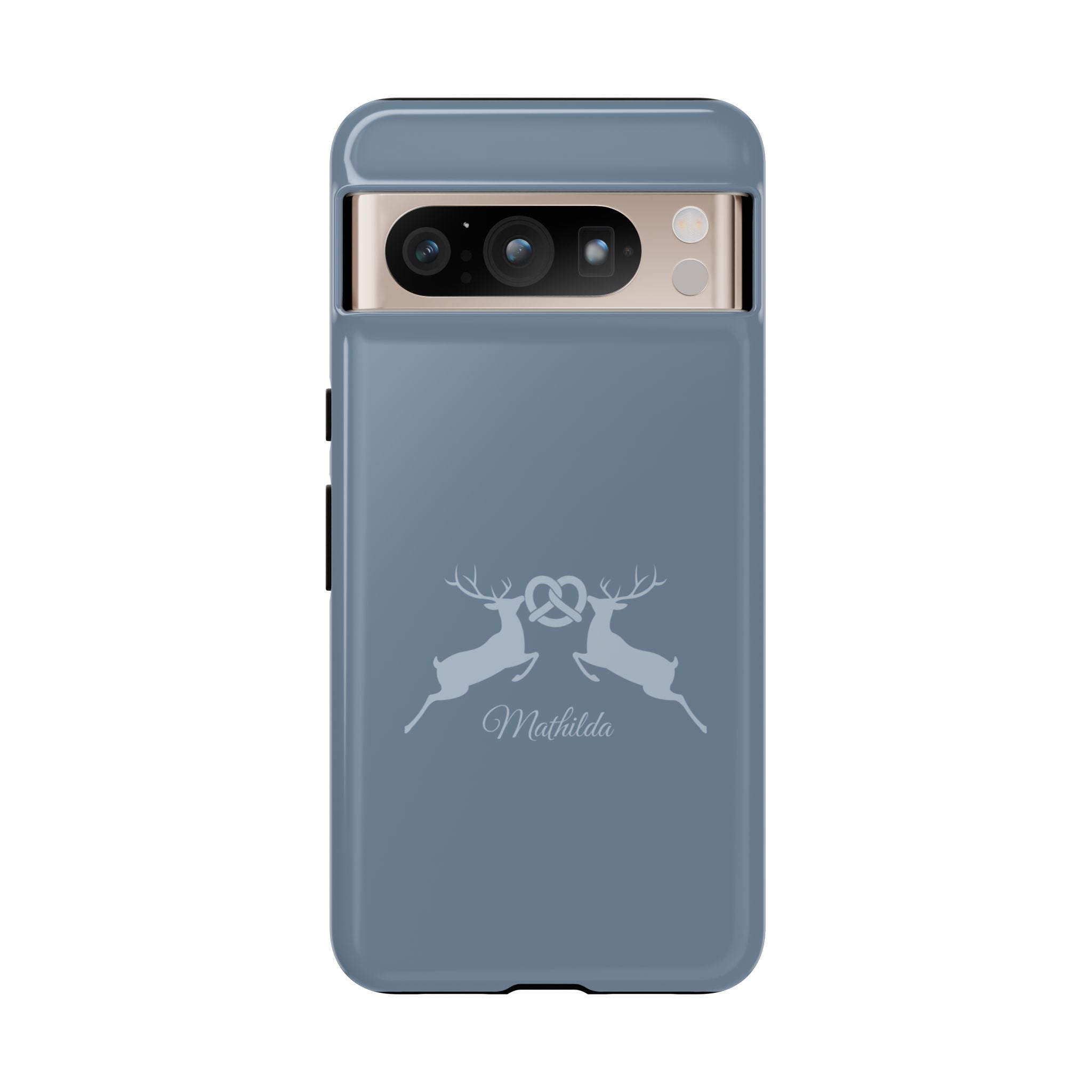 HIRSCH TAUBENBLAU – Personalisierte Handyhülle mit Dual-Layer-Schutz