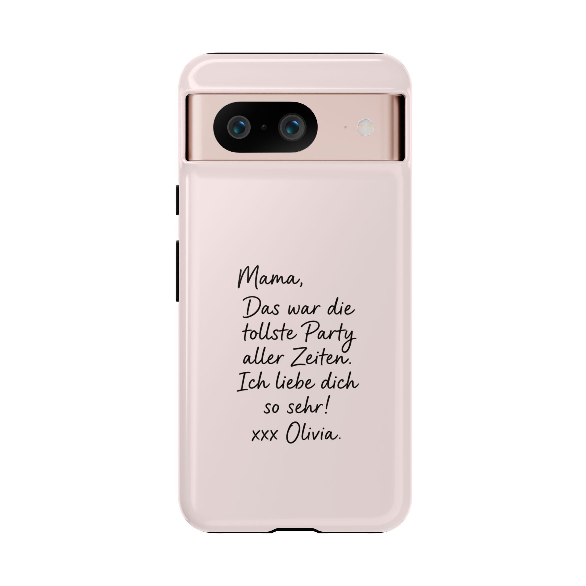 Personalisierte Handyhülle mit handgeschriebener Notiz