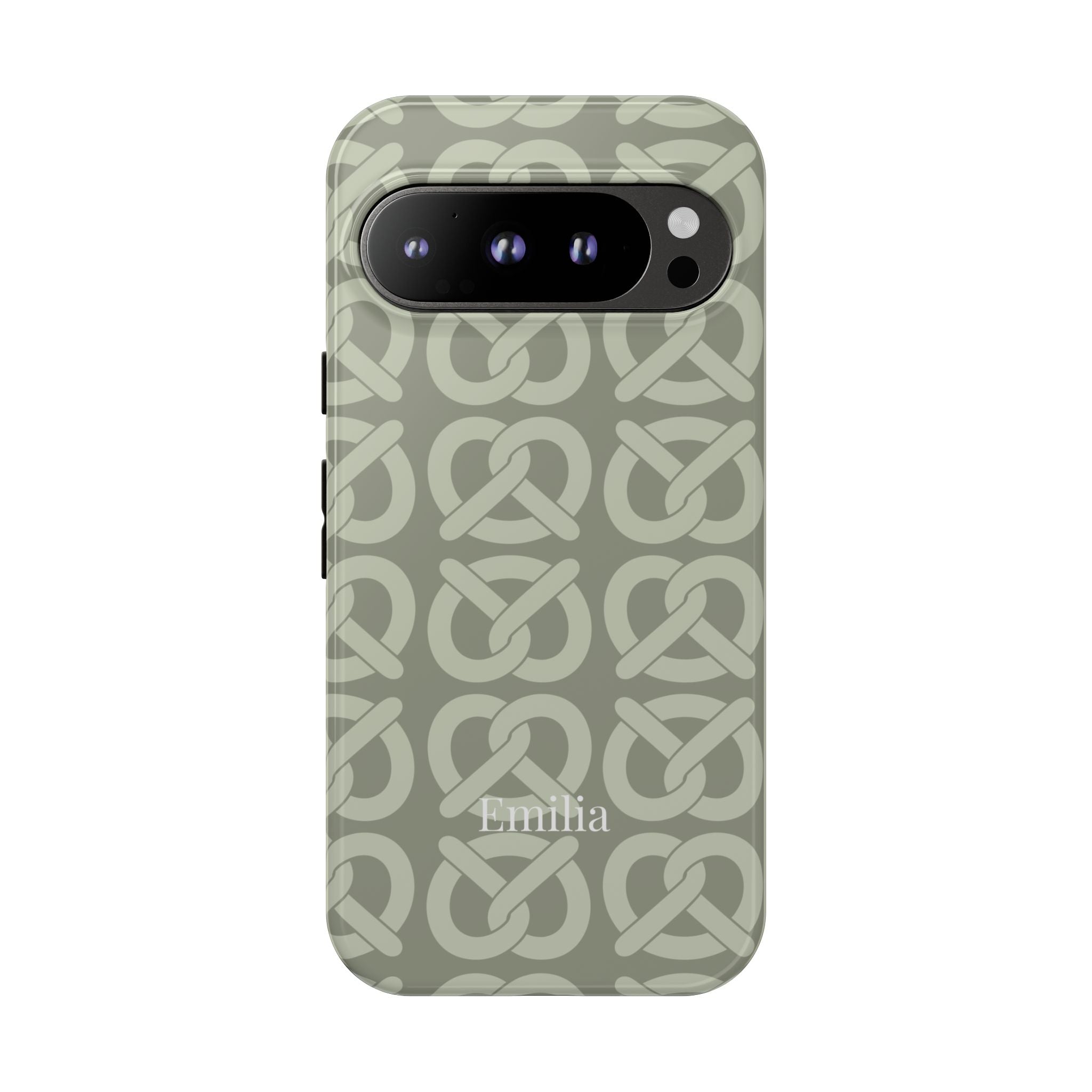BREZN MONOGRAMM SALBEI – Personalisierte Handyhülle mit Dual-Layer-Schutz