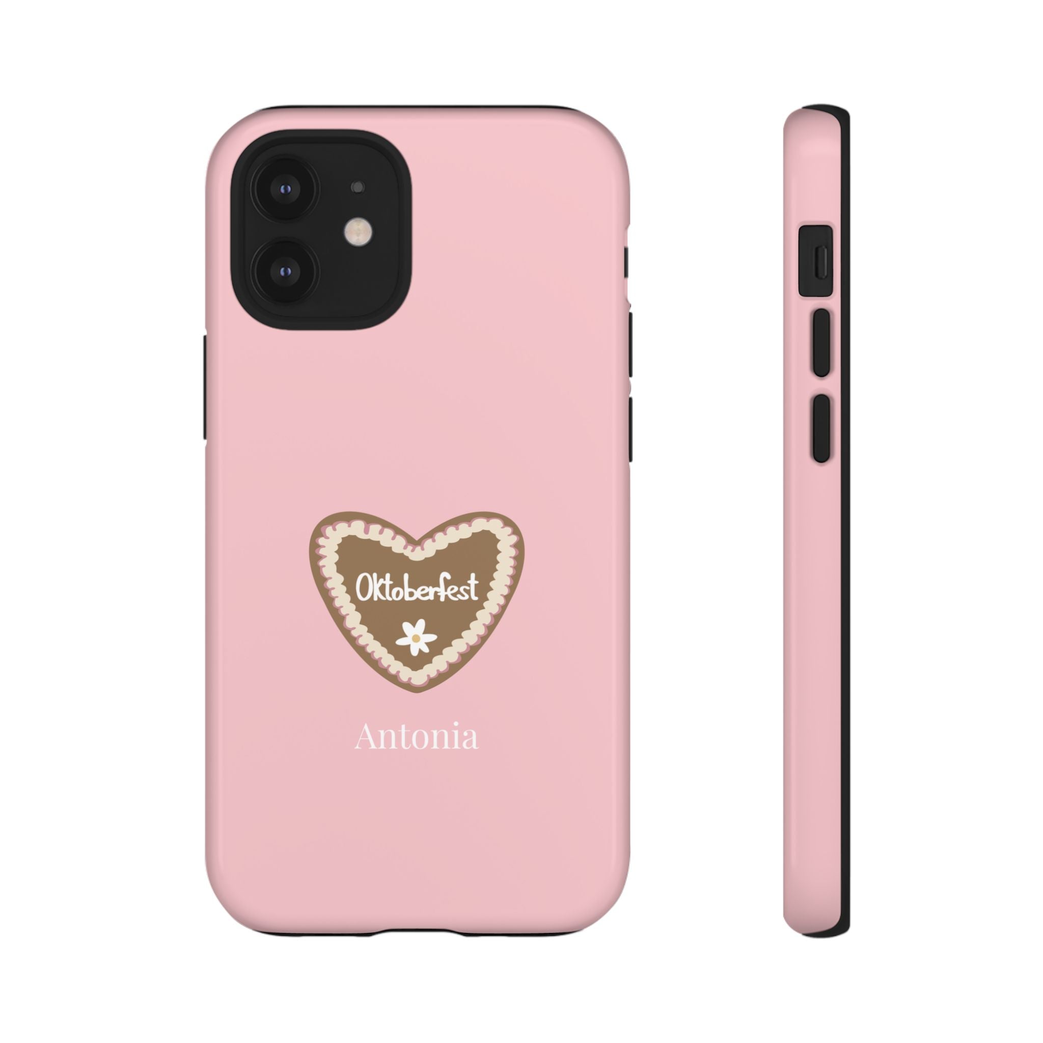 OKTOBERFEST HERZ ROSE – Personalisierte Handyhülle mit Dual-Layer-Schutz