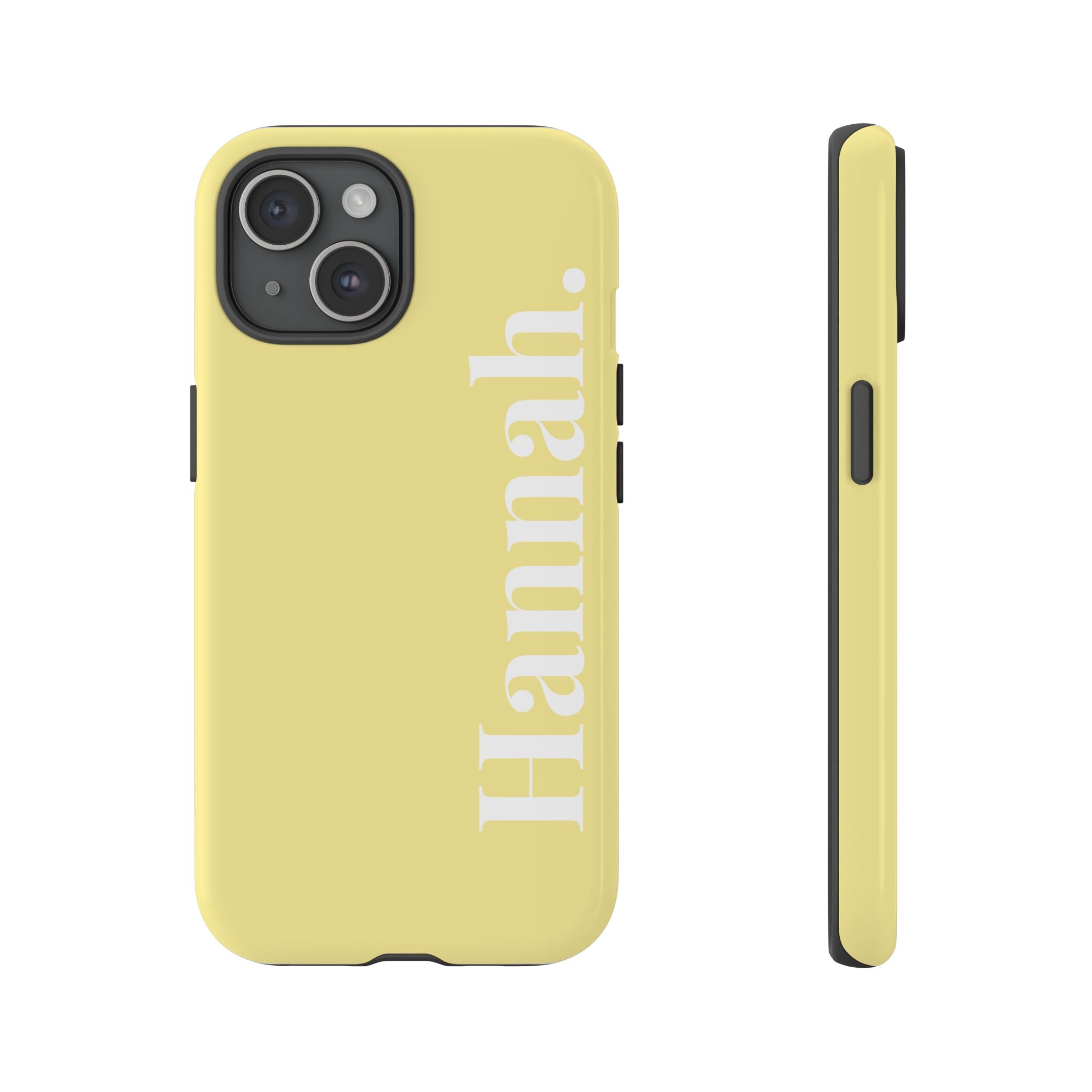 CITRUS YELLOW BOLD NAME – Personalisierte Handyhülle mit Dual-Layer-Schutz