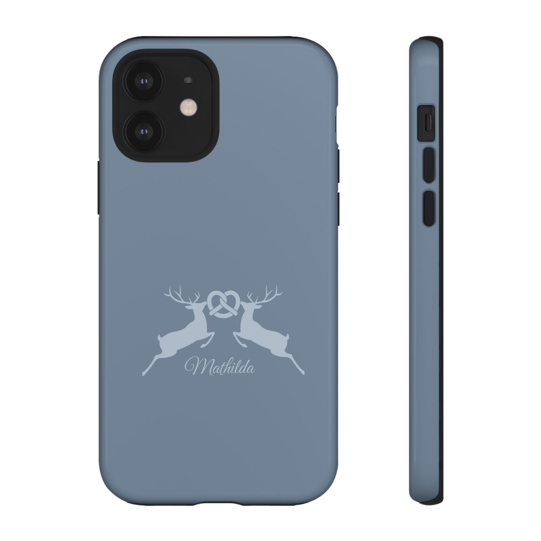 HIRSCH TAUBENBLAU – Personalisierte Handyhülle mit Dual-Layer-Schutz