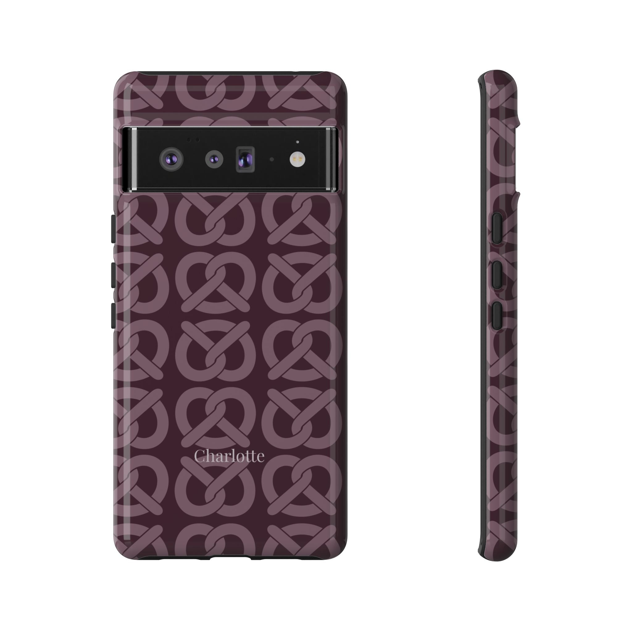 BREZN MONOGRAMM AUBERGINE – Personalisierte Handyhülle mit Dual-Layer-Schutz