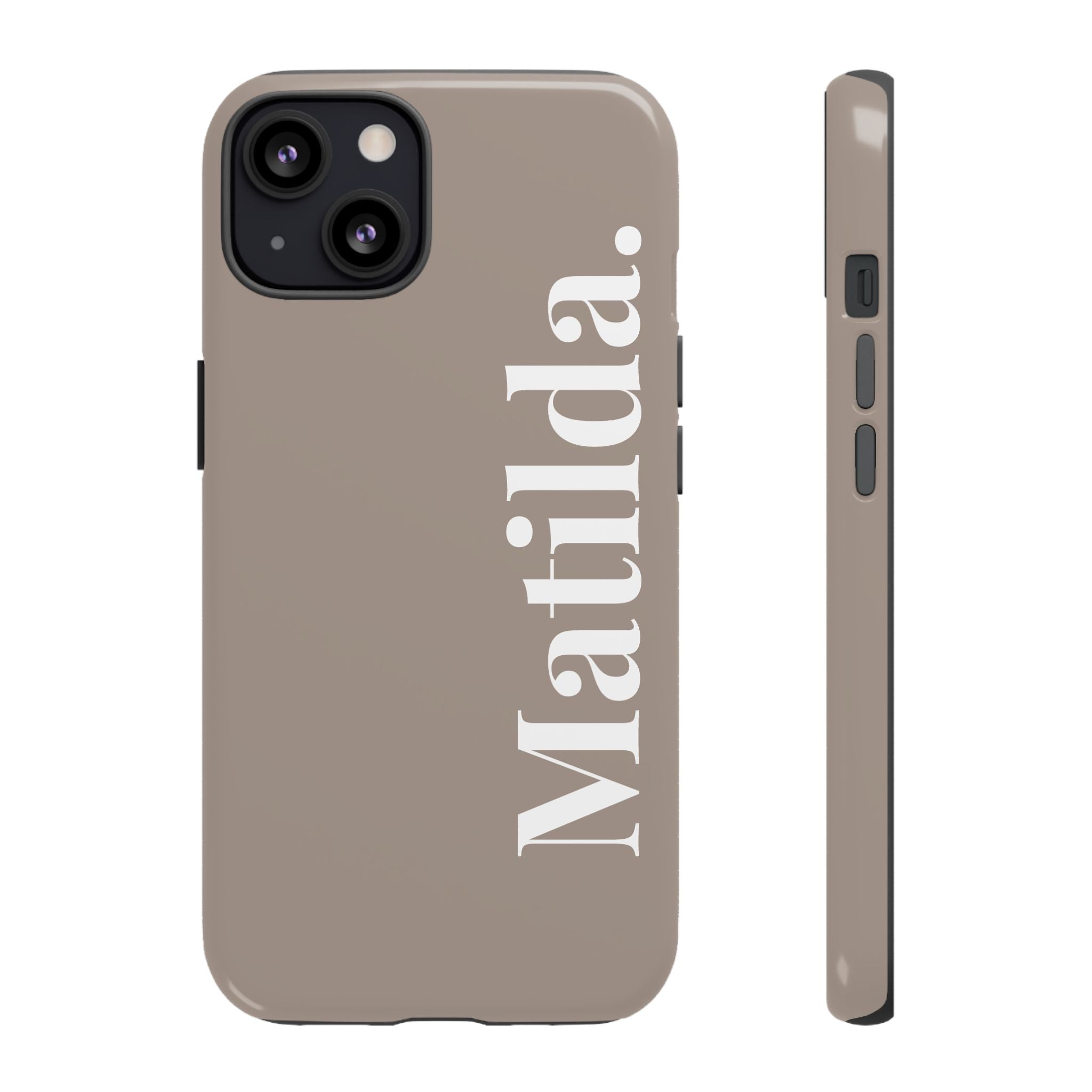 MOCCA BOLD NAME – Personalisierte Handyhülle mit Dual-Layer-Schutz