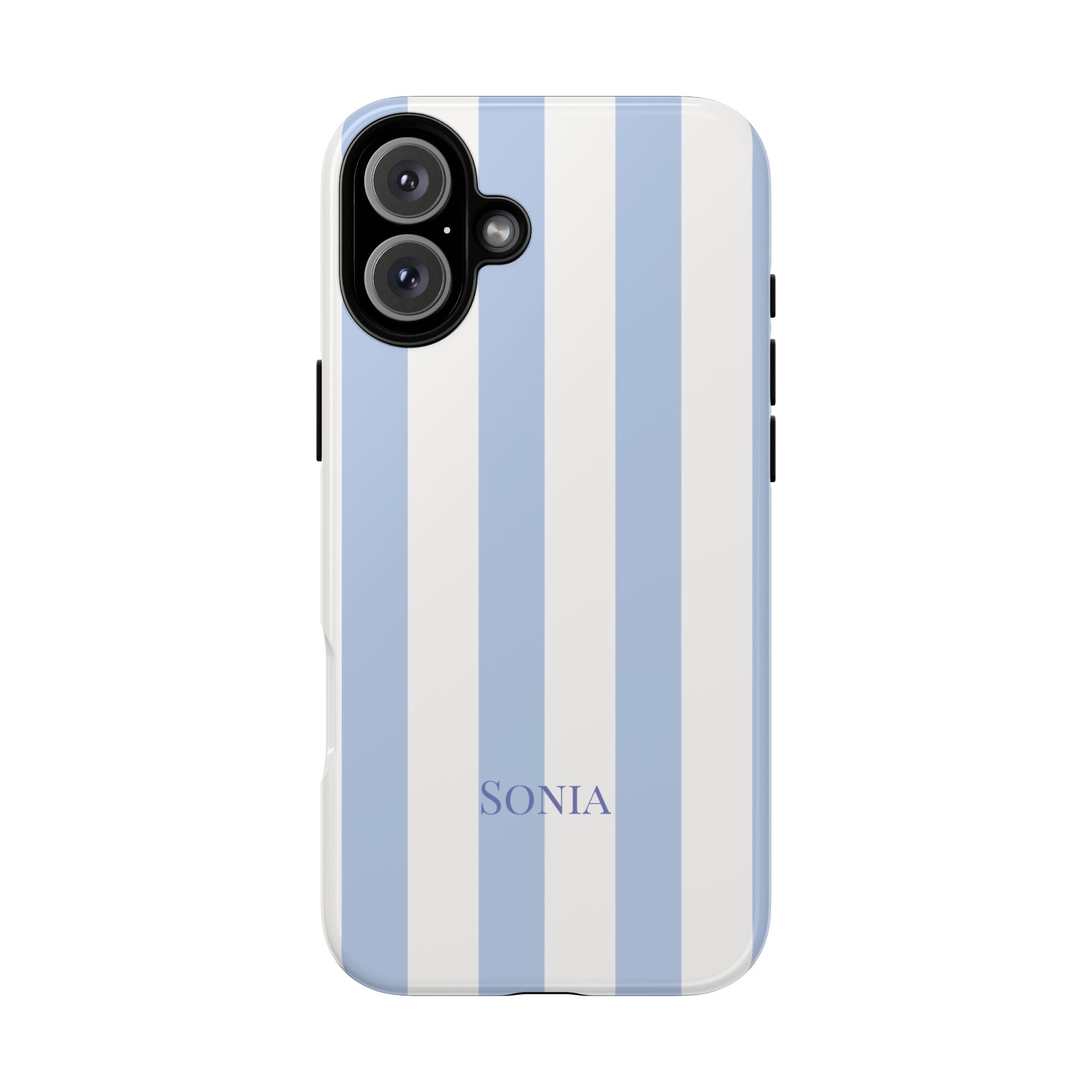 LIGHT BLUE STRIPES – Personalisierte Handyhülle mit Dual-Layer-Schutz