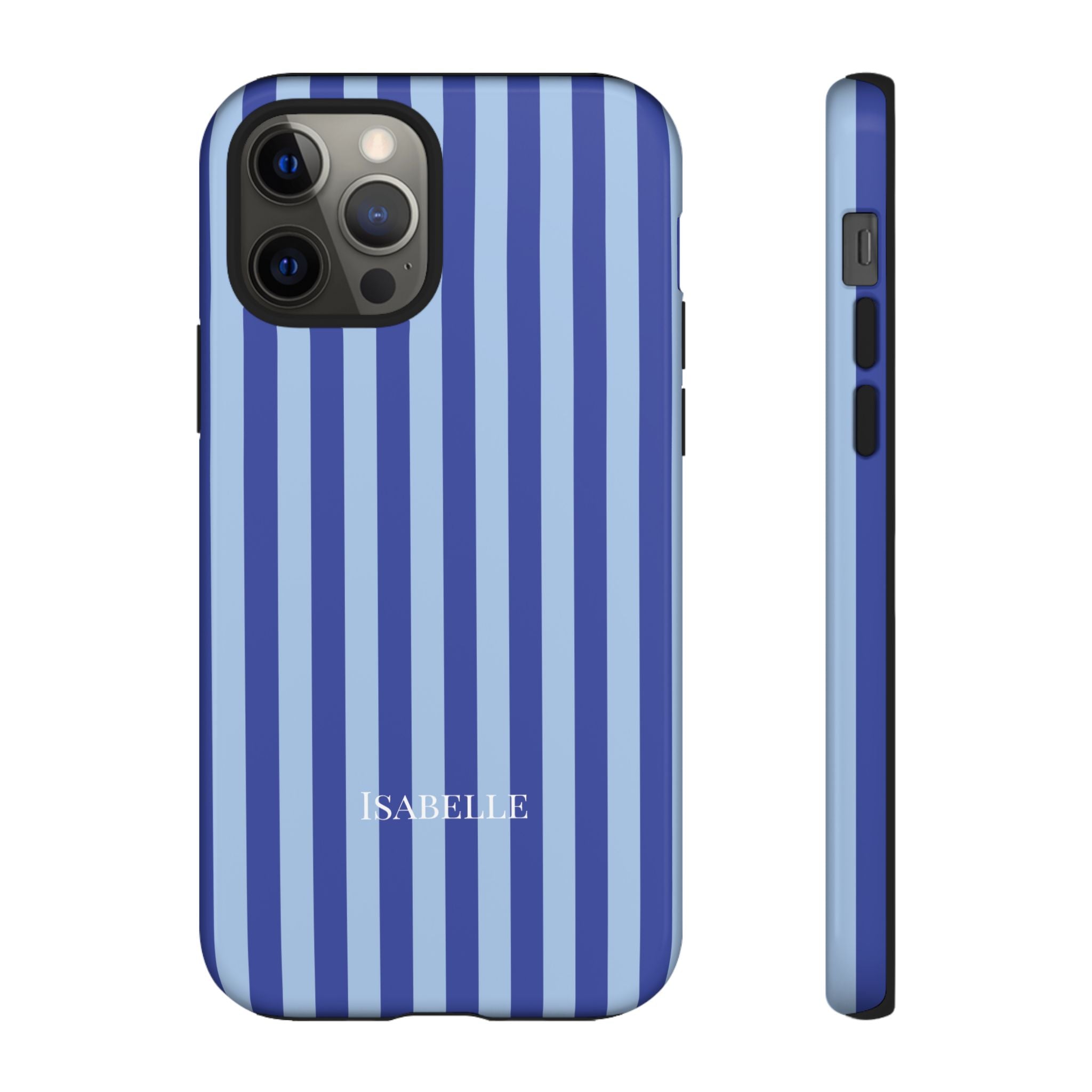 OCEAN BLUE STRIPES – Personalisierte Handyhülle mit Dual-Layer-Schutz