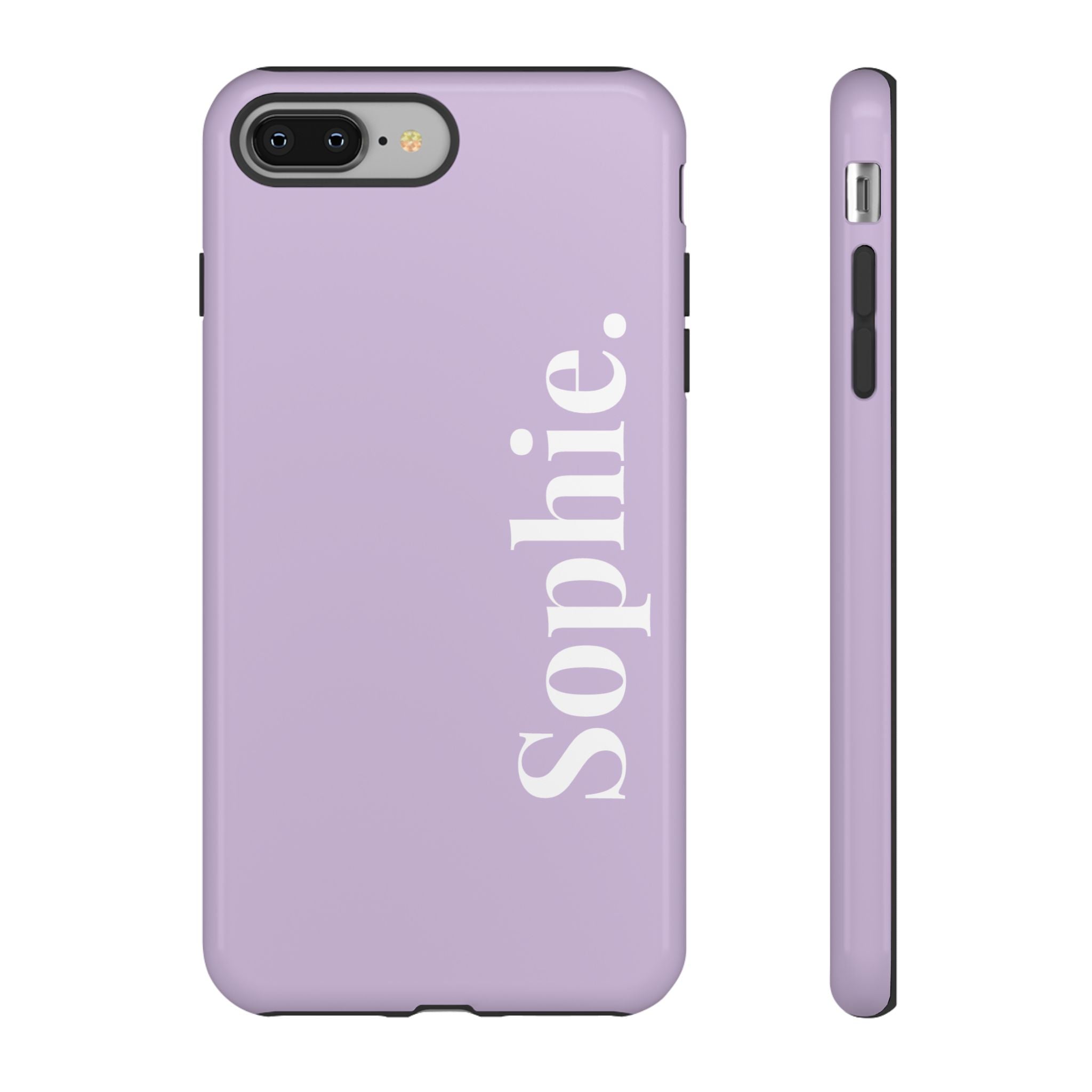 LAVENDEL BOLD NAME – Personalisierte Handyhülle mit Dual-Layer-Schutz
