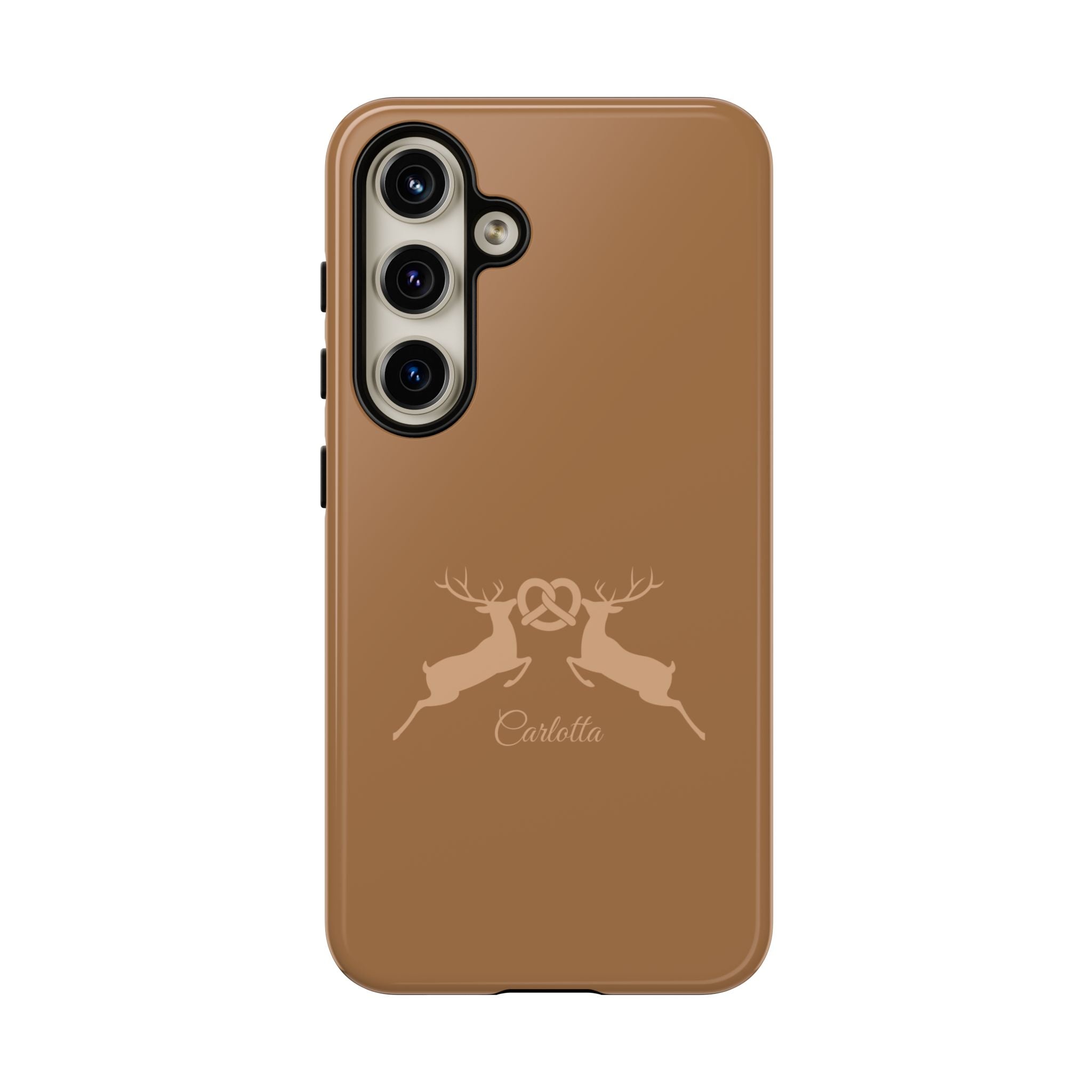 HIRSCH COGNAC– Personalisierte Handyhülle mit Dual-Layer-Schutz
