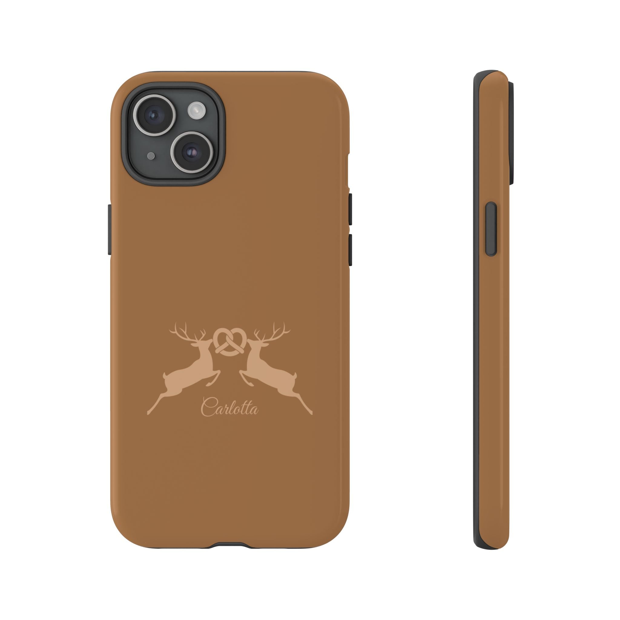 HIRSCH COGNAC– Personalisierte Handyhülle mit Dual-Layer-Schutz