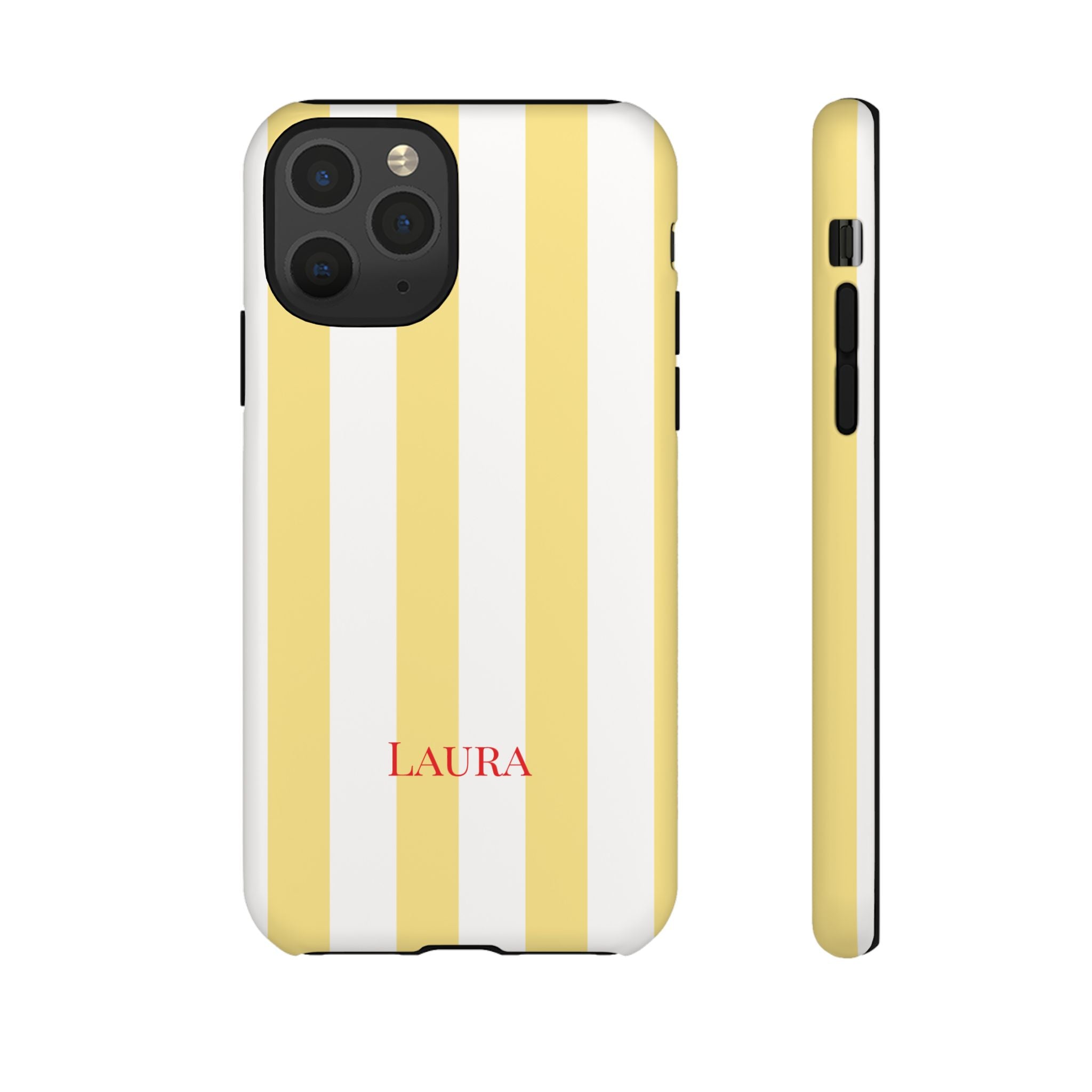 YELLOW STRIPES – Personalisierte Handyhülle mit Dual-Layer-Schutz