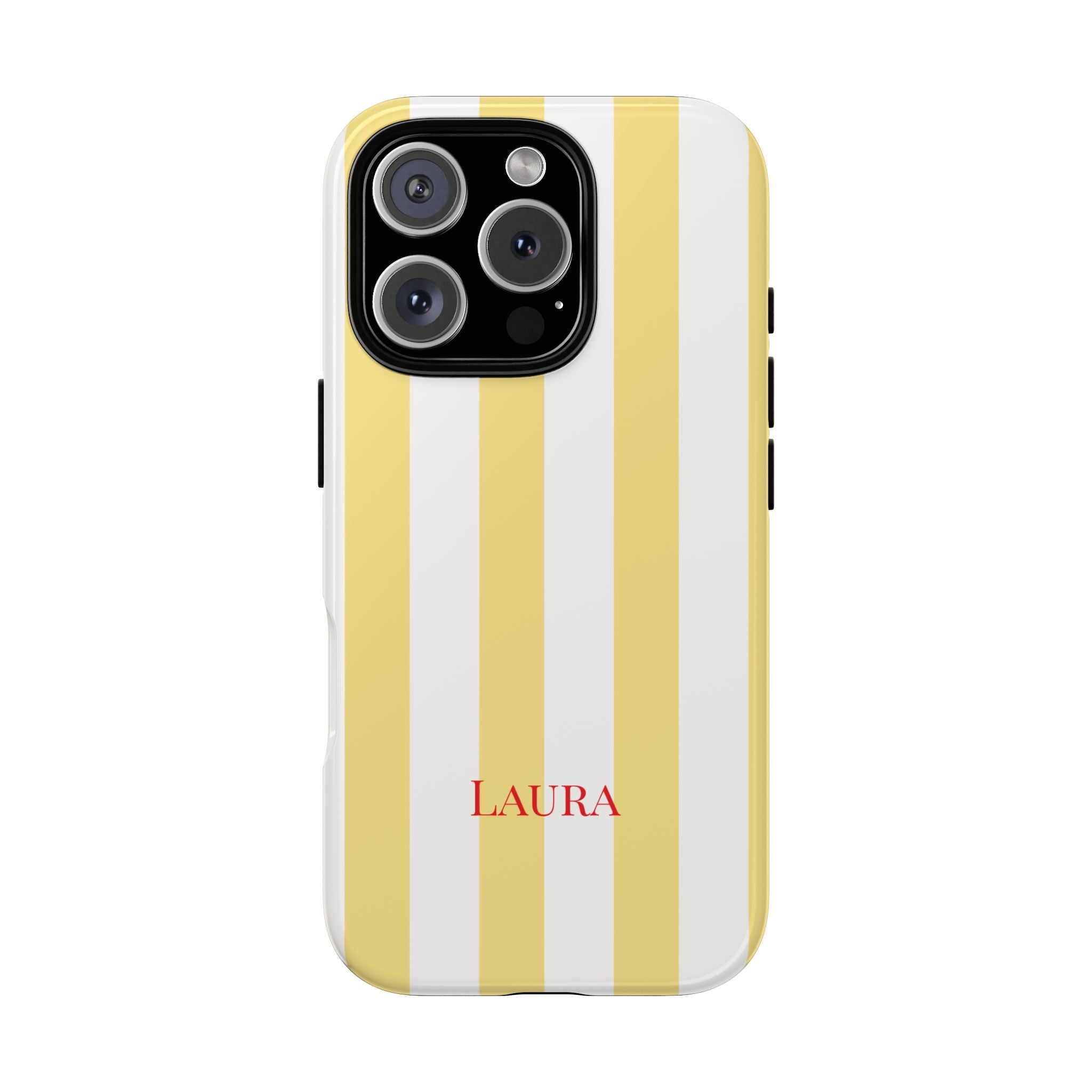 YELLOW STRIPES – Personalisierte Handyhülle mit Dual-Layer-Schutz