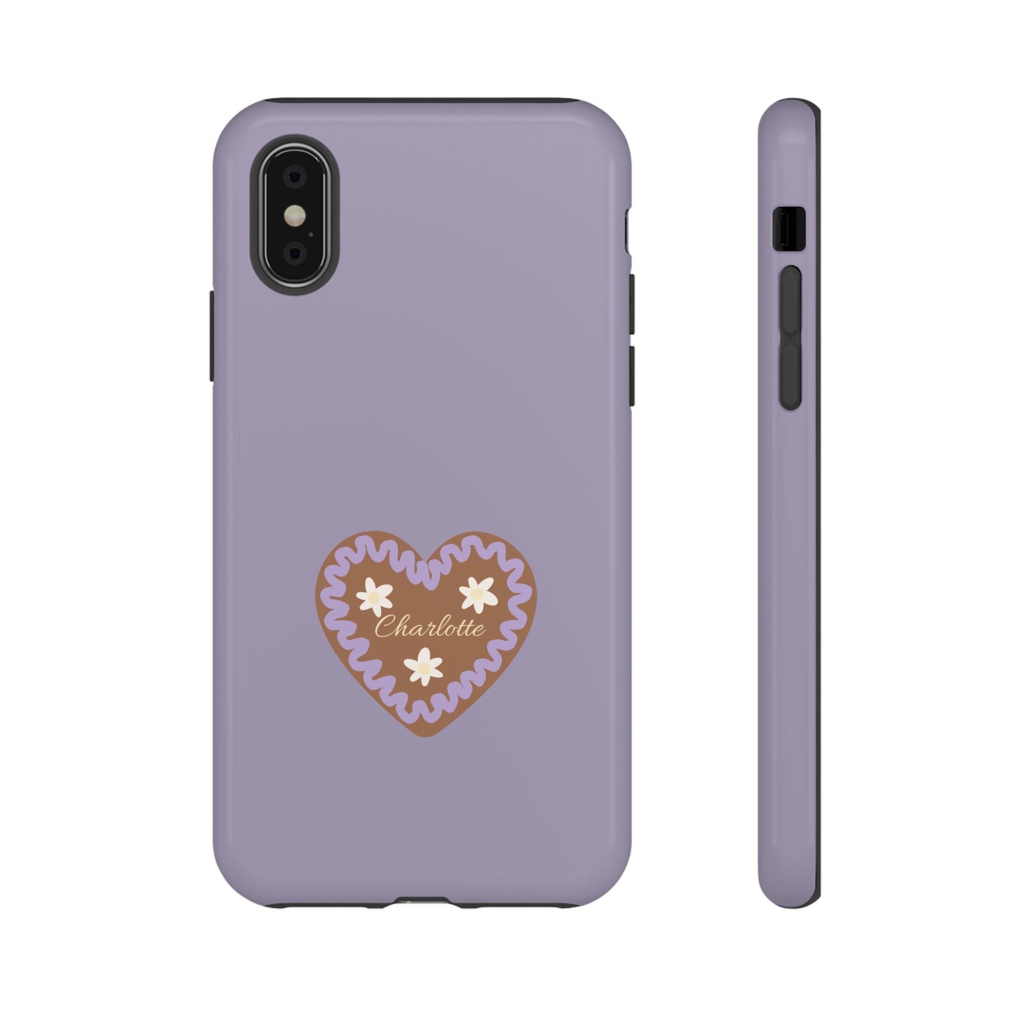 WIESNHERZ LAVENDEL – Personalisierte Handyhülle mit Dual-Layer-Schutz
