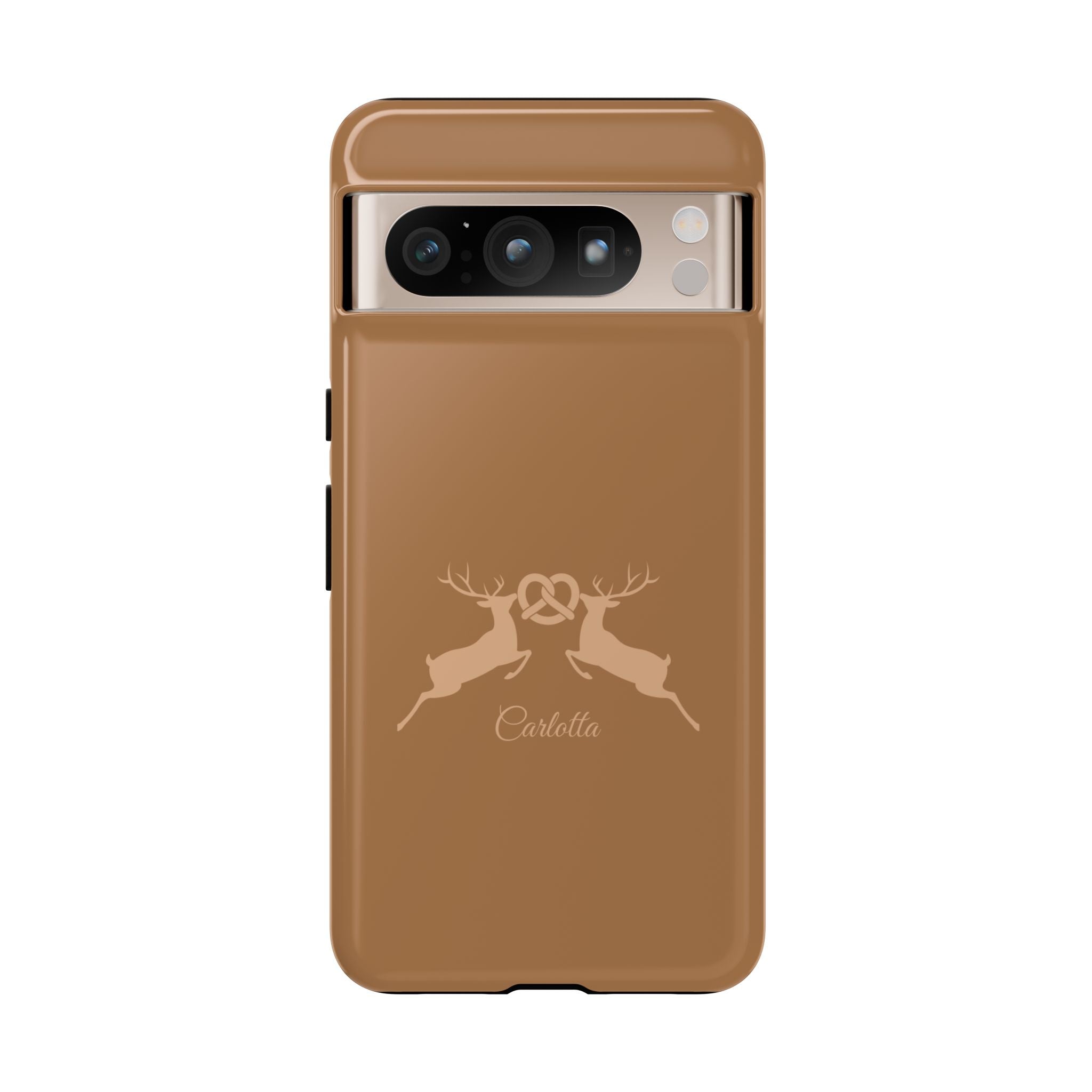 HIRSCH COGNAC– Personalisierte Handyhülle mit Dual-Layer-Schutz
