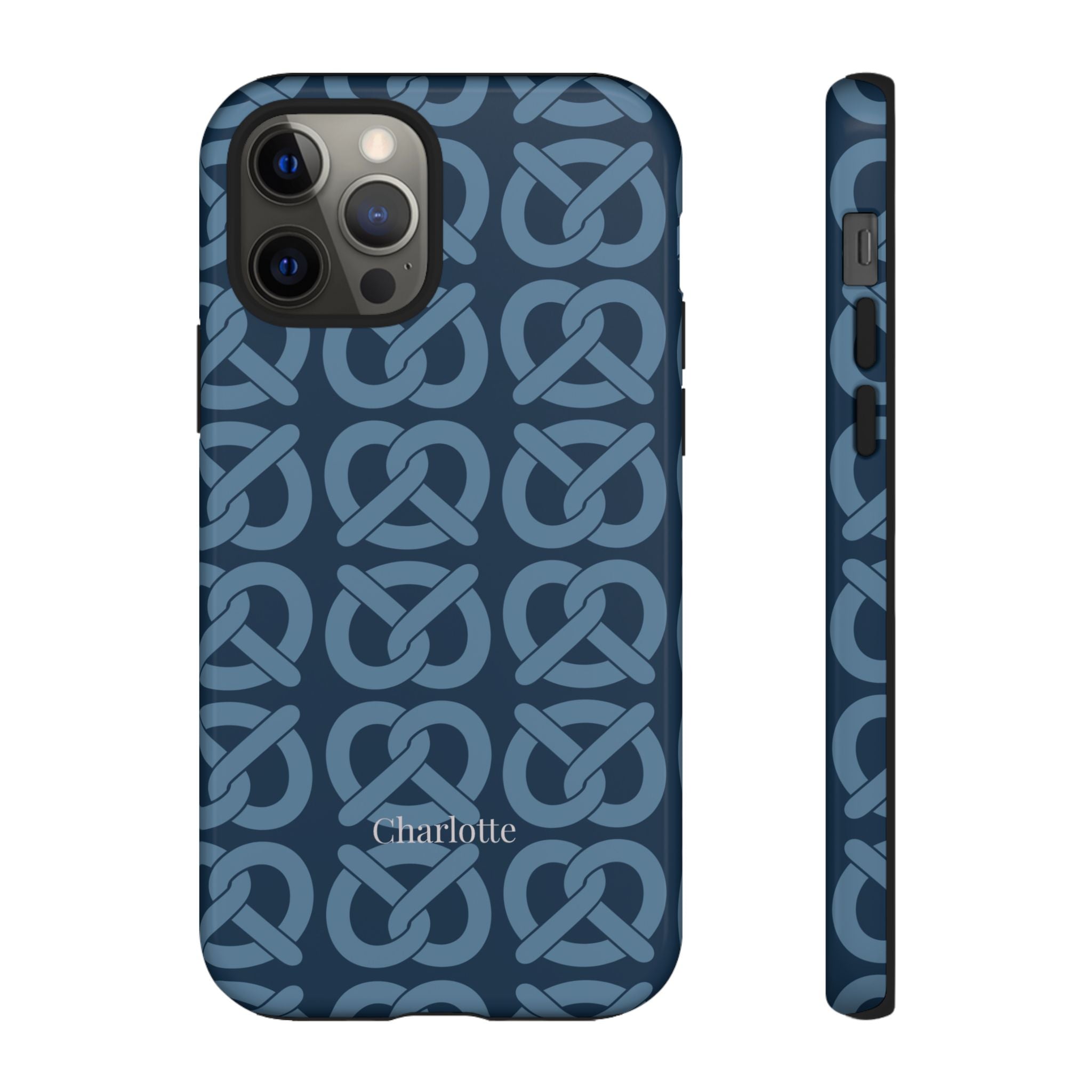 BREZN MONOGRAMM NACHTBLAU – Personalisierte Handyhülle mit Dual-Layer-Schutz