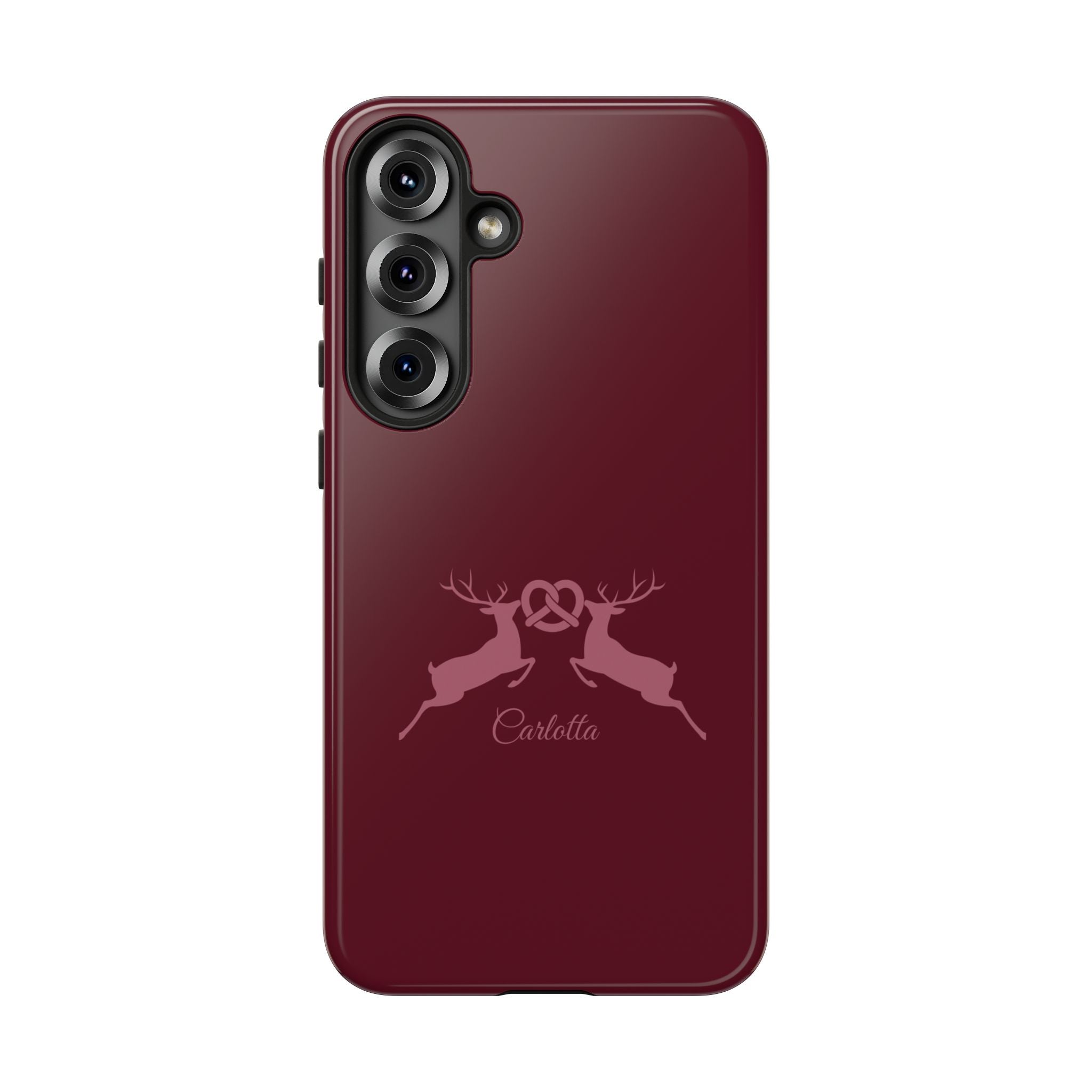 HIRSCH BORDEAUX – Personalisierte Handyhülle mit Dual-Layer-Schutz