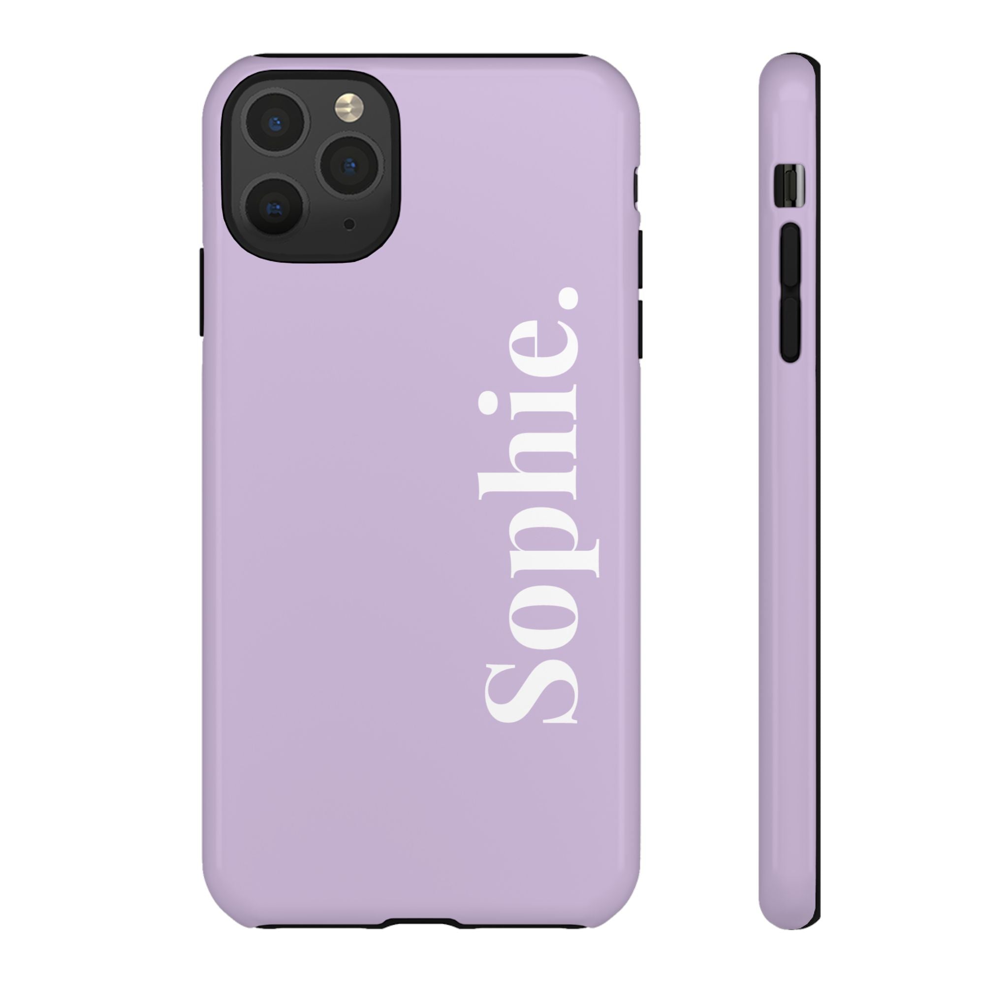 LAVENDEL BOLD NAME – Personalisierte Handyhülle mit Dual-Layer-Schutz