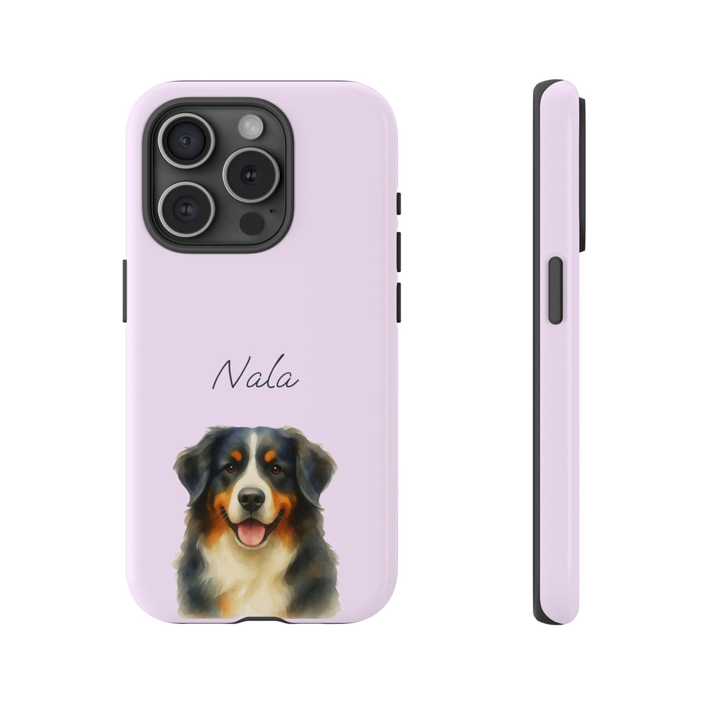 Pet Aquarell Lavendel – Personalisierte Handyhülle mit Dual-Layer-Schutz