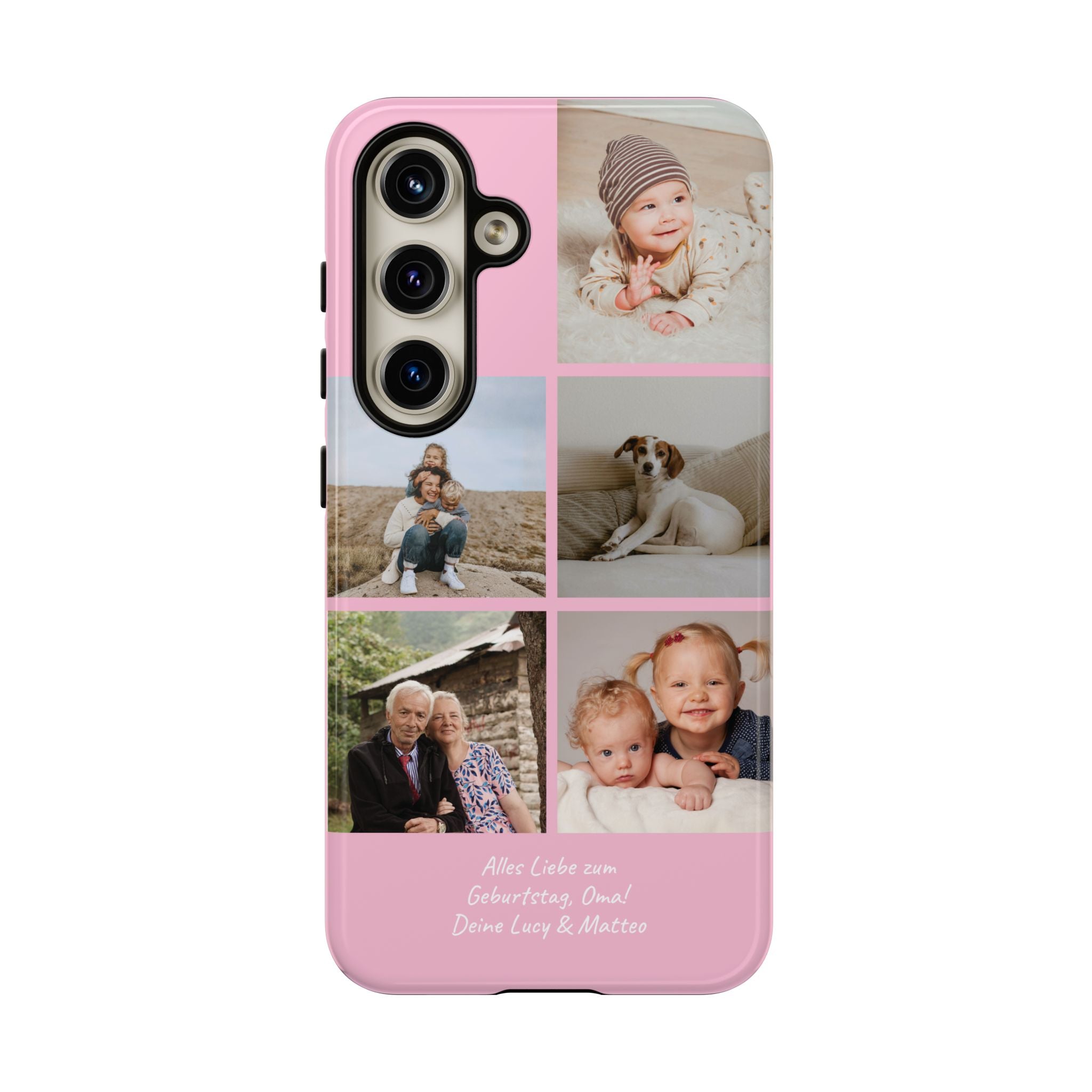 PINK PHOTO COLLAGE – Personalisierte Foto Handyhülle mit Dual-Layer-Schutz
