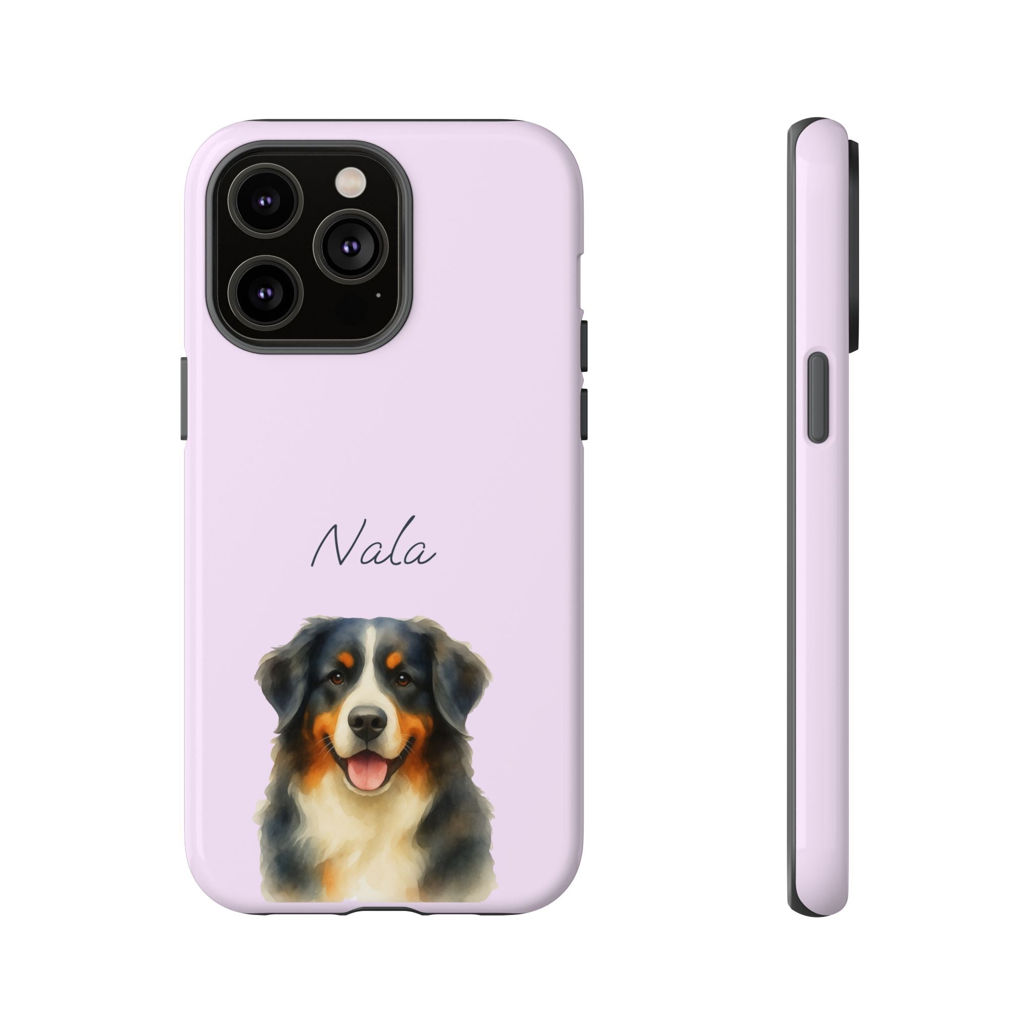 Pet Aquarell Lavendel – Personalisierte Handyhülle mit Dual-Layer-Schutz